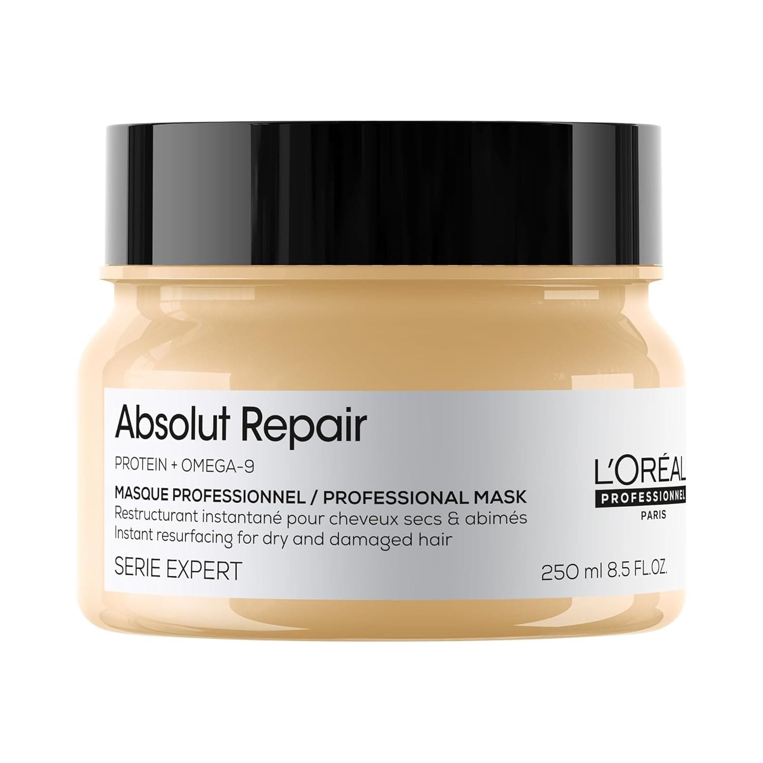 L’Oréal Professionnel | Mask, With Protein And Gold Quinoa for Medium-Thick Dry And Damaged Hair, Serie Expert Absolut Repair, 250 ml