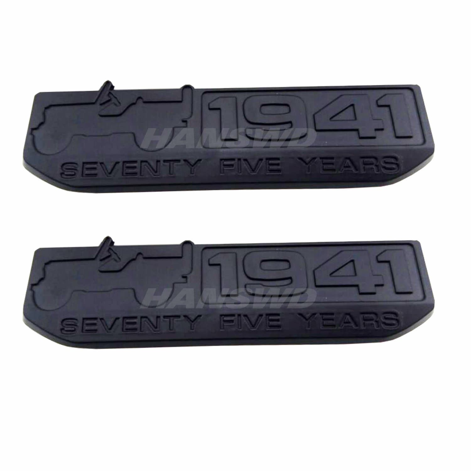 Anzene 75 Year 1941 Anniversary Metal Emblem Badge Nameplate for Automobile 2 Pcs (Black)