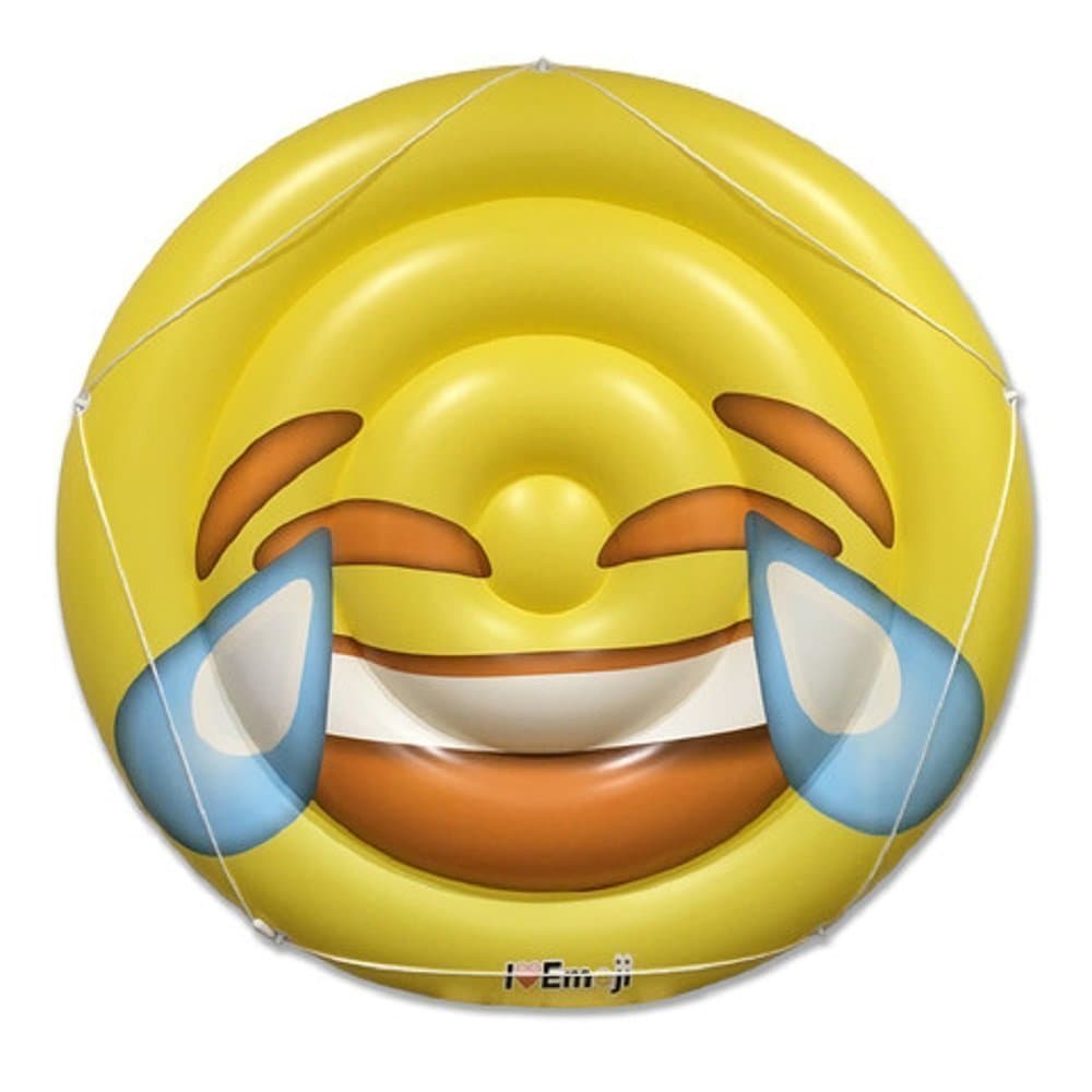Emoji Swimming Pool Float | Tears of Joy Emoticon | Huge 60 Inch Raft | Cool For Pool Parties