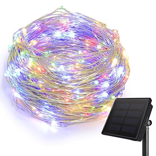 72ft Solar Fairy Lights -Upgraded Waterproof Outdoor Solar String Lights, Heepow IP65 Copper Wire Lights with 200 LED and 8 Modes for Garden,Patio,Windows,Trees,Party (Multi clours)