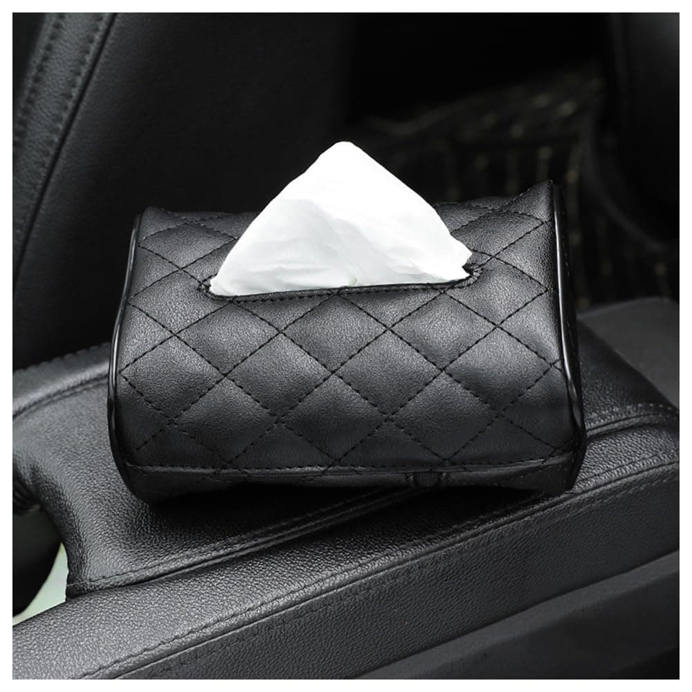 Car Tissue Holder,Soft Microfiber Leather Tissue Box Holder for Car Visor Center Console Seat Headrest Anywhere,Universal Car Interior Accessories