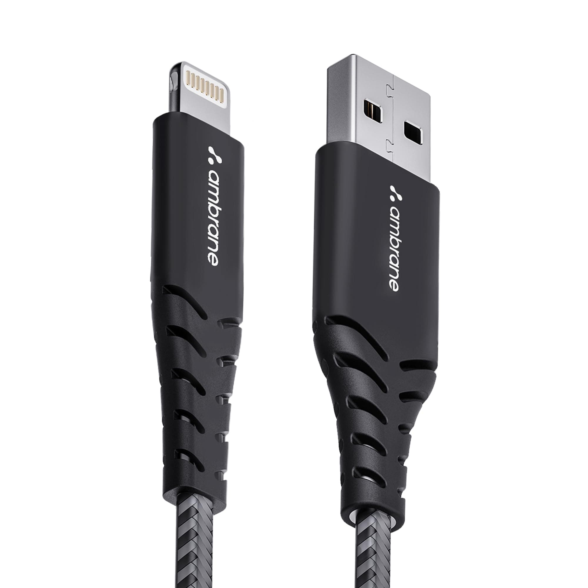 Ambrane USB To Lightning 3A Fast Charging Braided Lightning Cable Compatible For iPhone 14,13, 12,11, X, 8, 7, 6, 5, Ipad, Macbook, Imac, Airpods, 480Mbps Data Sync, 1.5Meter Long (RCL -15, Black)