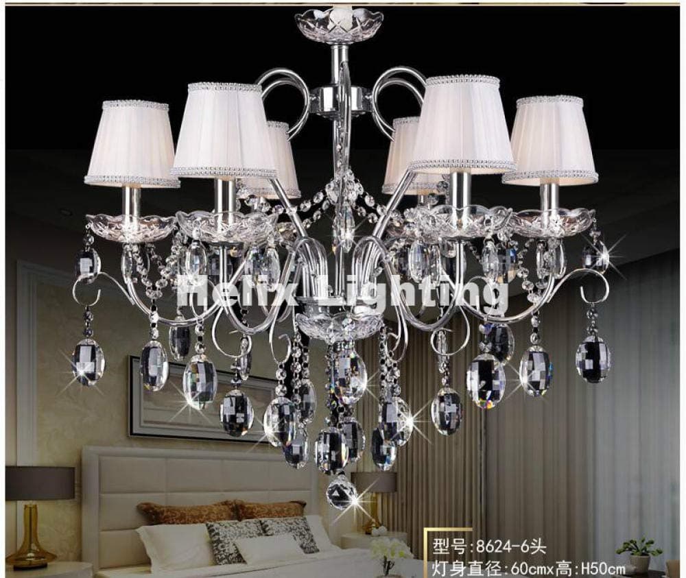 WEPAINTING Modern Chrome European Crystal Chandelier Lighting Top Luxury E14 LED Chandelier Lighting Factory Direct Selling Free Shipping-6L_Design_with_Shade_21-30W