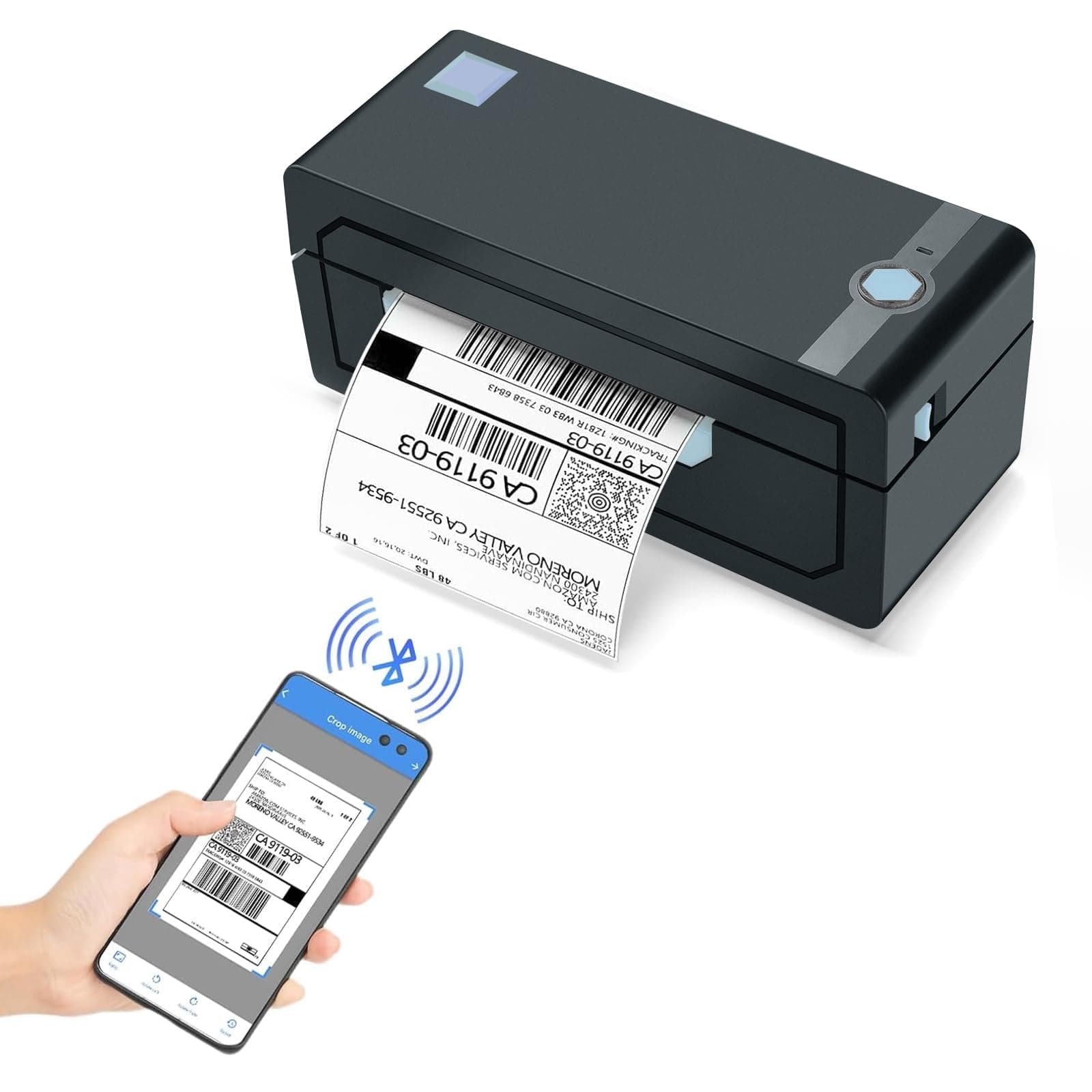 JADENS Bluetooth Thermal Shipping Label Printer – Wireless 4x6 Shipping Label Printer, Compatible with Android&iPhone and Windows, But Not Mac,Widely Used, Amazon, Shopify