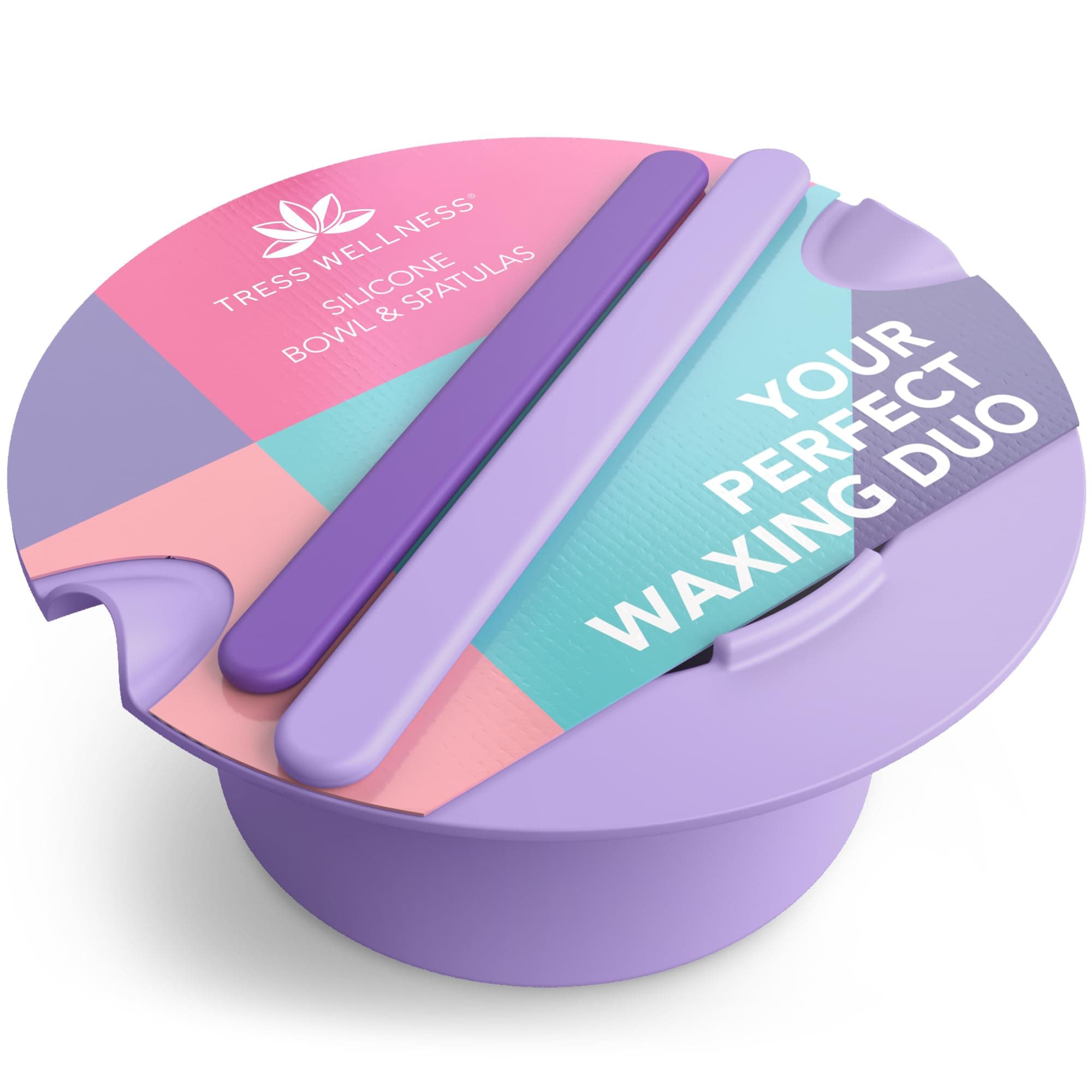 Tress Wellness Wax Warmer Silicone Liner (Purple) - Easy to Clean Silicone Wax Warmer Bowls with 2x Silicone Spatulas Compatible with 16oz Electric Waxing Kit - Silicone Wax Pot Melting Wax Bowl