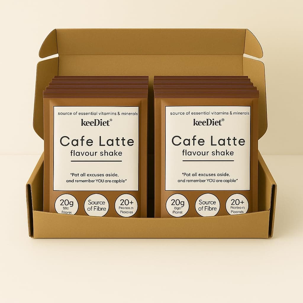 KeeDiet 20x Café Latte Meal Replacement Shakes – Coffee Flavoured Slimming Shake – High Protein, Low Calorie Diet Plan – Exante Alternative – UK Brand