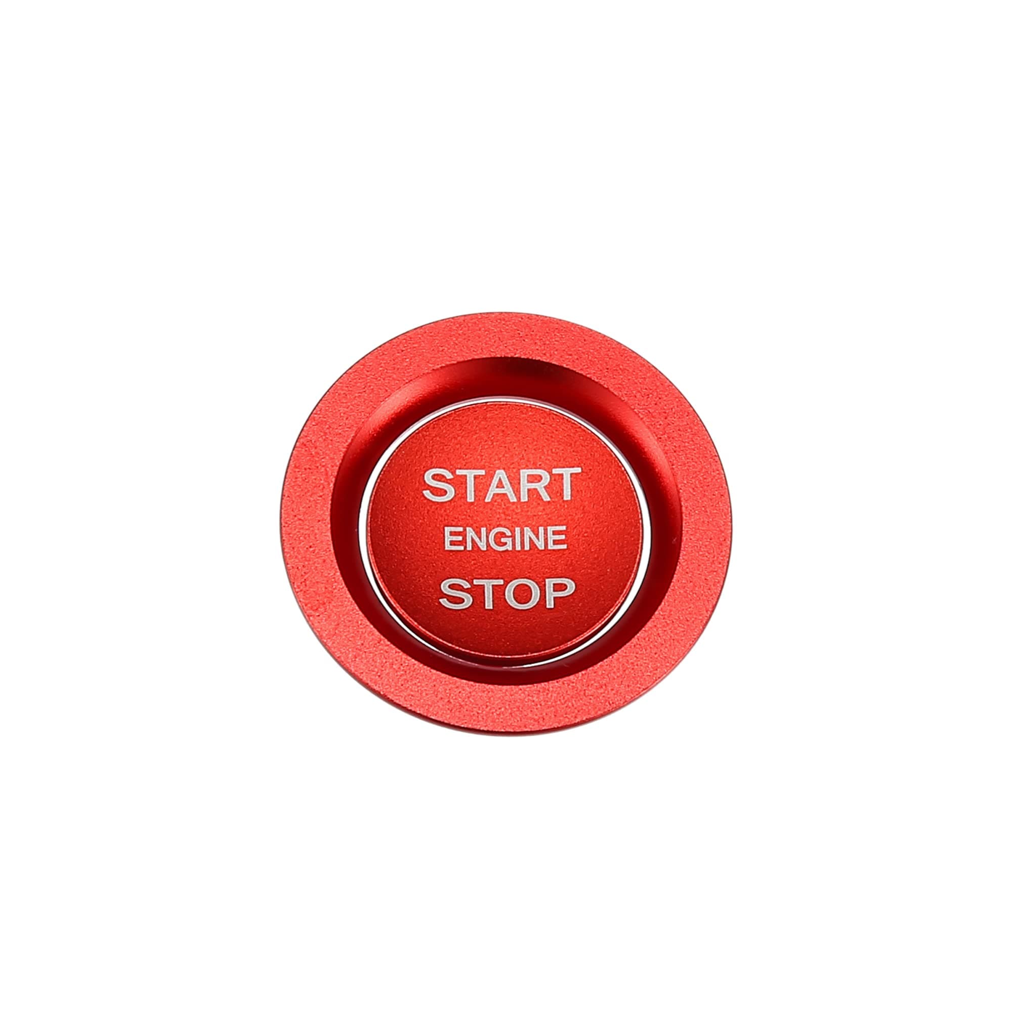 Engine Start Stop Button Cover Kit One Click Push Start Button Trim Sticker for Jaguar XE for Range Rover 2013-2021 Aluminum Alloy Red