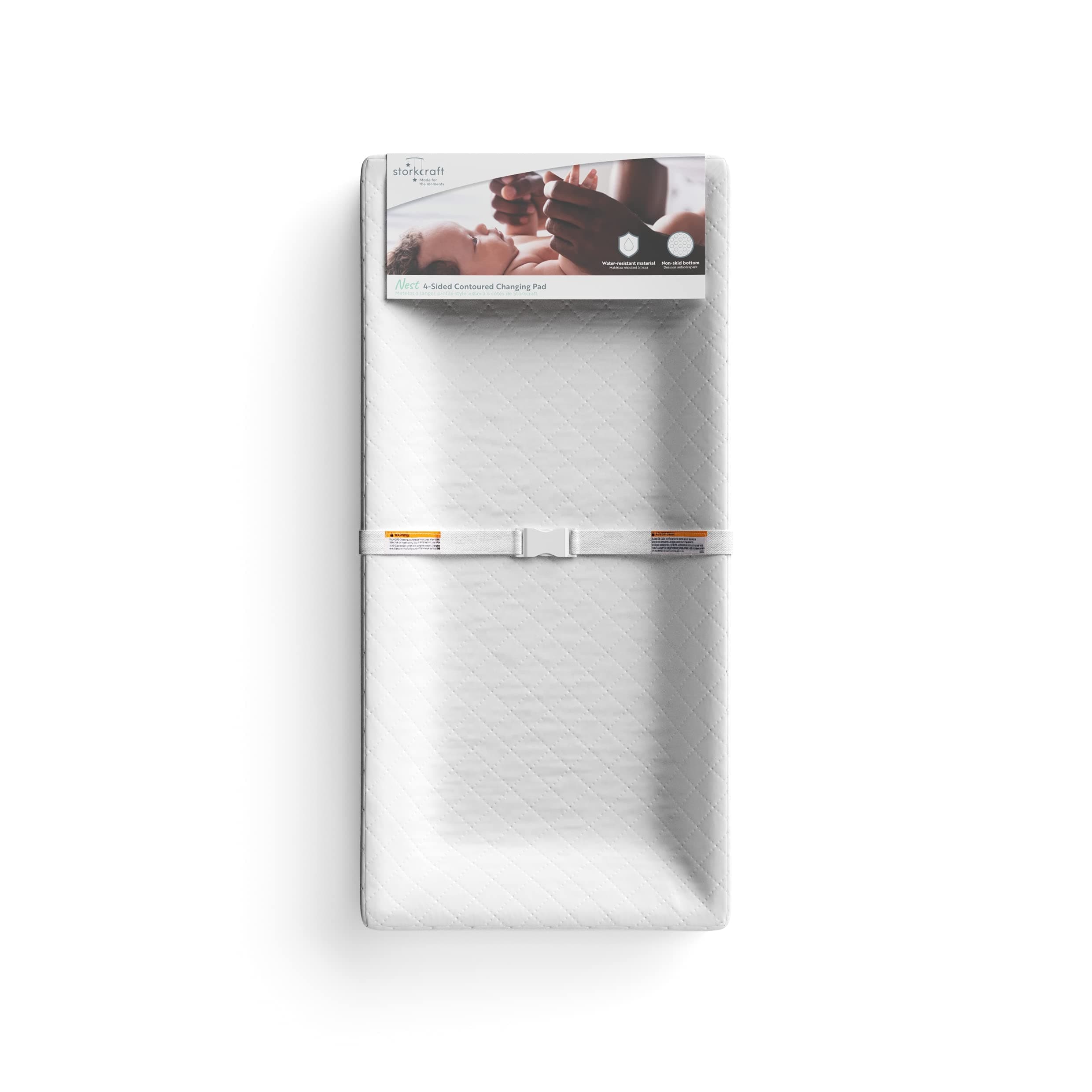 Storkcraft Nest 4-Sided Contoured Baby Changing Pad with Safety Strap - GREEN...