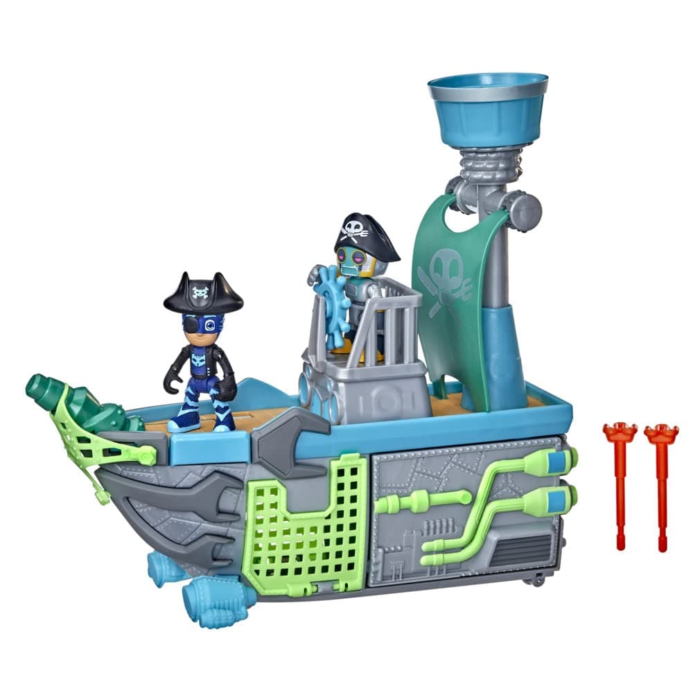 Sky Pirate Battleship Preschool Toy, Vehicle Playset with 2 Action Figures, Projectile Launchers, and More for Ages 3 and Up