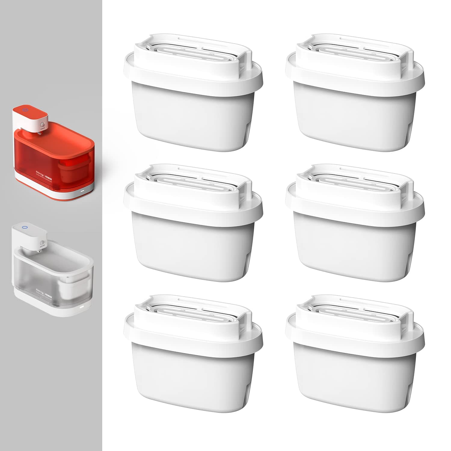 Pawaii Wireless Cat Water Fountain Replacement Filters, 6 Pack NSF Replacement Filters for 68oz/2L Automatic Pet Fountain Cat Water Fountain