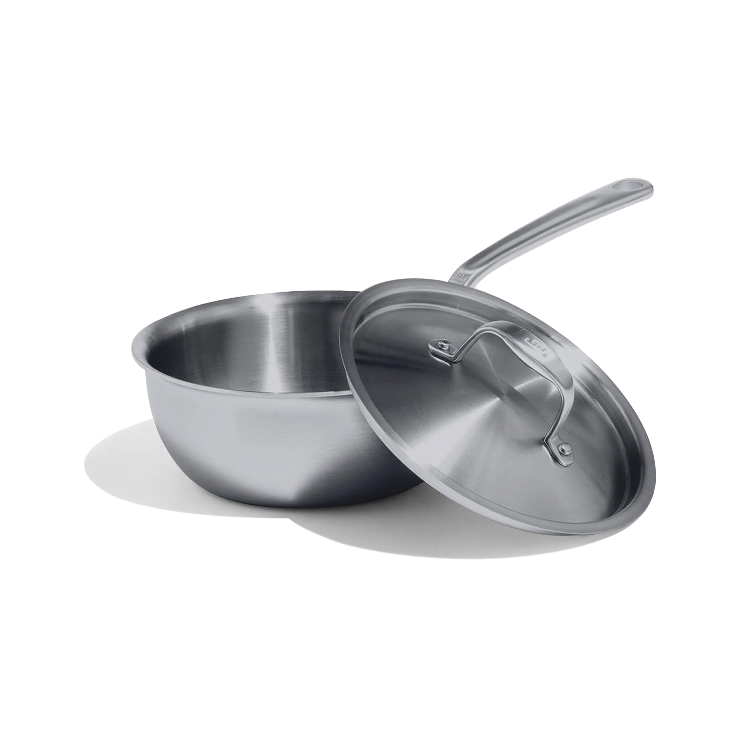 Made In Cookware | 2 Quart Stainless Steel Saucier Pan | 5 Ply Stainless Clad | Professional Cookware | Crafted in Italy | Induction Compatible