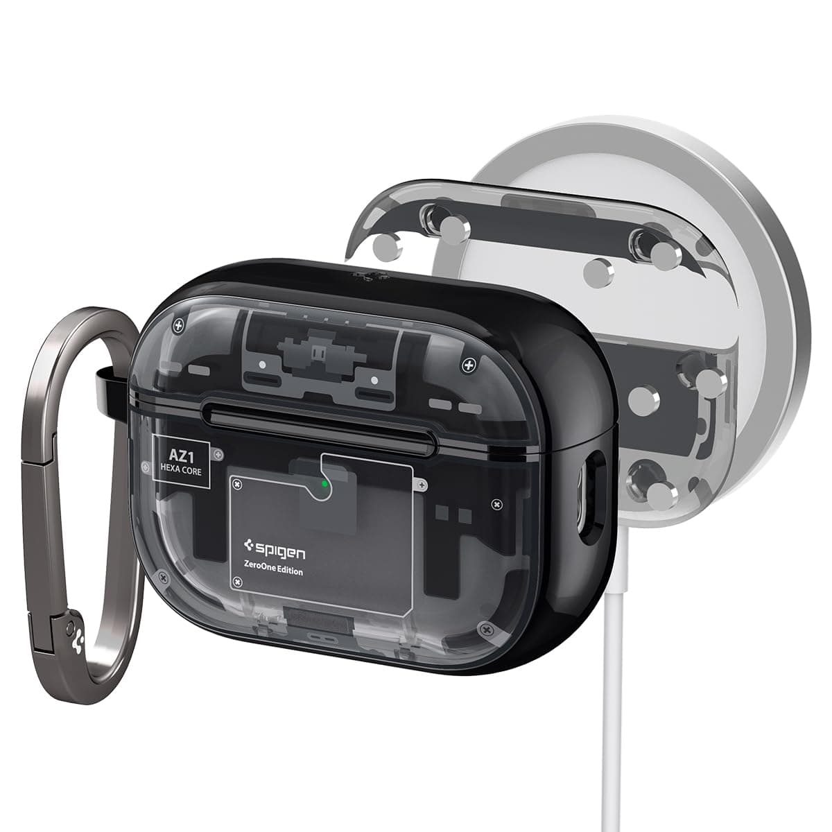 Spigen Ultra Hybrid (Mag Fit) Designed for AirPods Pro 2nd Generation Case 2022/2023 (USB-C/Lightning Cable) MagSafe Compatible Magnets Embedded - Zero One