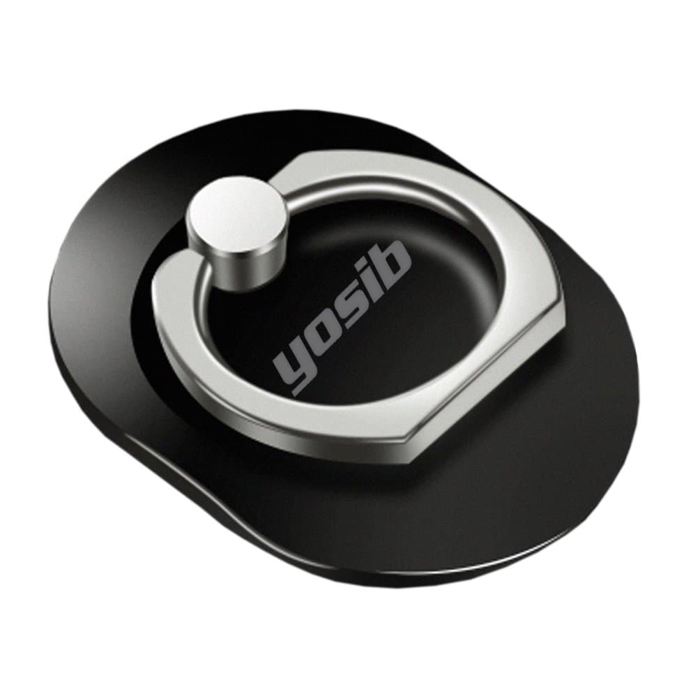 Phone Finger Ring Stand Holder 360° Rotation Universal Cellphone Slacker Stent Phone Bracket for iPhone Smart-Phone and Tablets (Black)