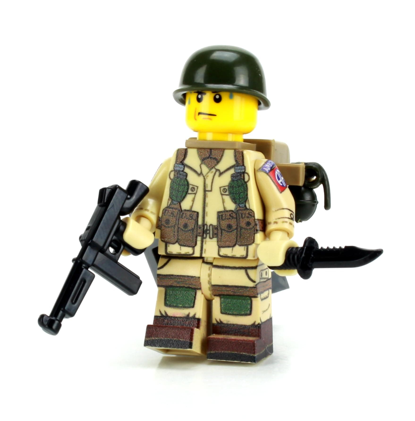 1.6 Inches Tall Collectible US Army WW2 82nd Airborne Paratrooper Minifigure | Genuine Military Minifig | Packaged in The USA | Great Gift for Ages 8+ to Adult AFOL