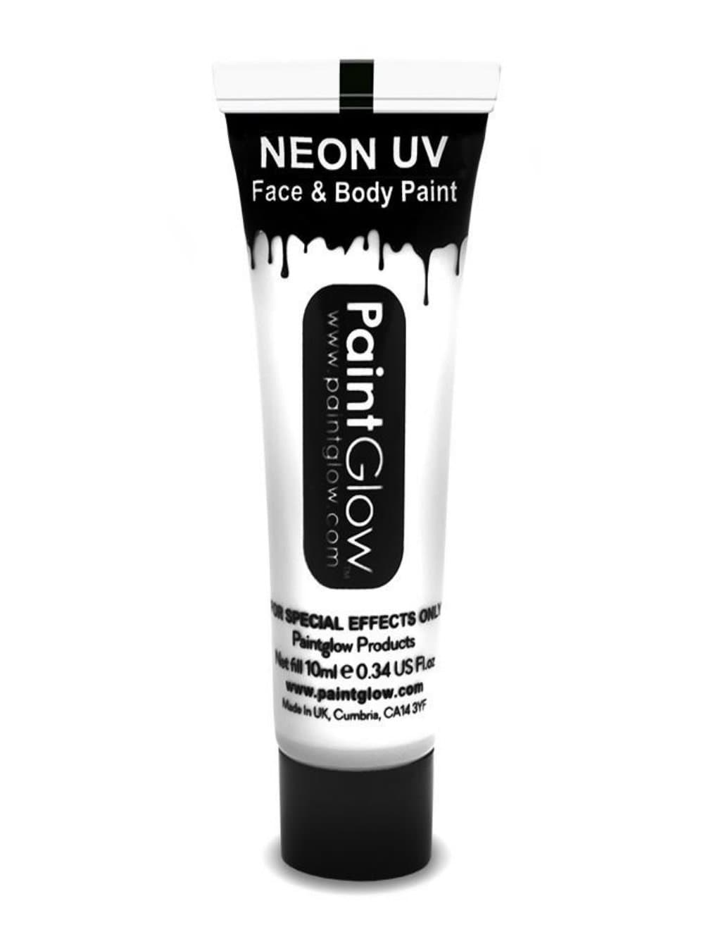 White UV Neon Body & Face Paint 10ml Parties, Festivals Nights Out