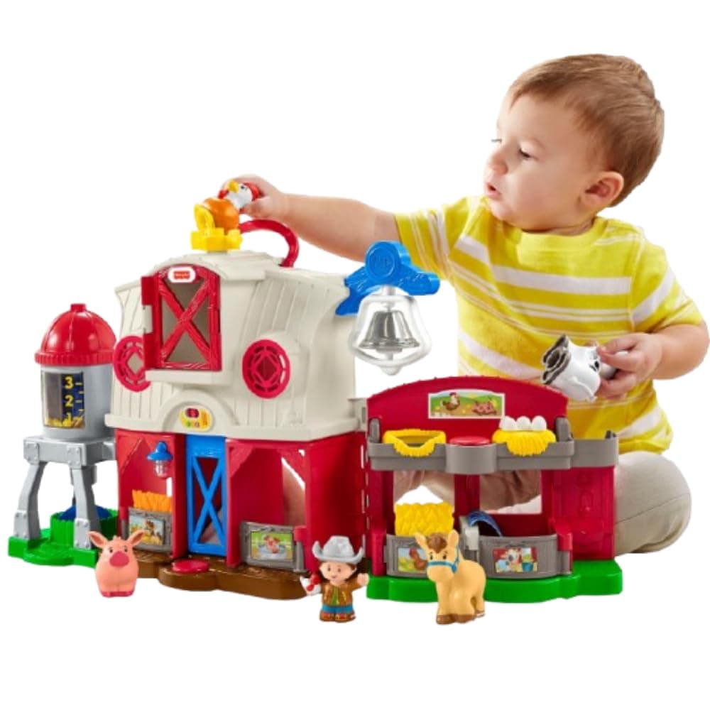 Fisher-Price Little People Caring for Animals Farm - English Edition, interactive playset with Smart Stages learning for toddlers and kids. Ages 1-5 years. GLT78