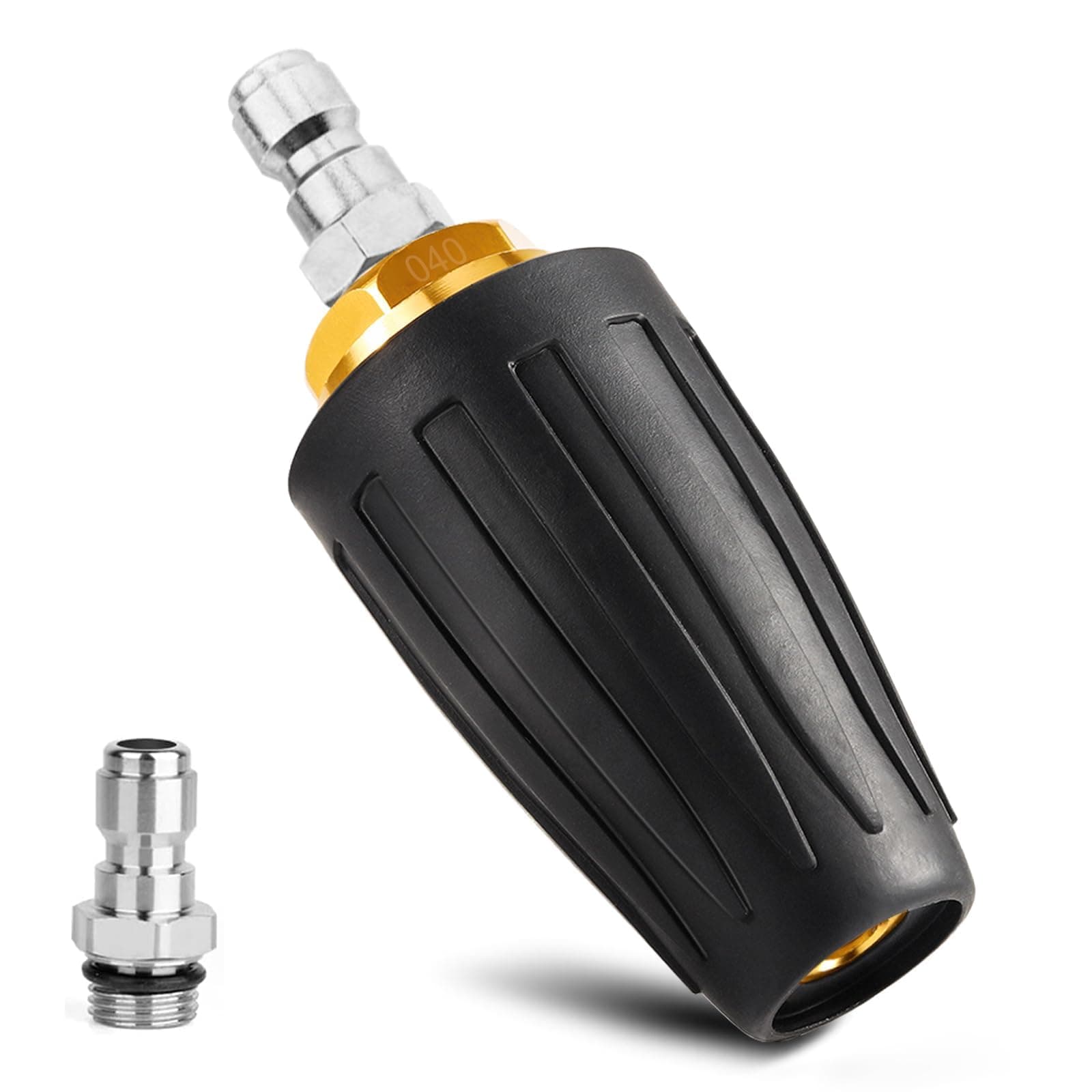 Pressure Washer Tips Turbo Nozzle Pressure Washer 4000 PSI Max Rotating Pressure Washer Nozzle with 2PCS 1/4'' Quick Connect for Cleaning Brick, Concrete, and Vinyl Surfaces 4.0 GPM 4.0 Orifice