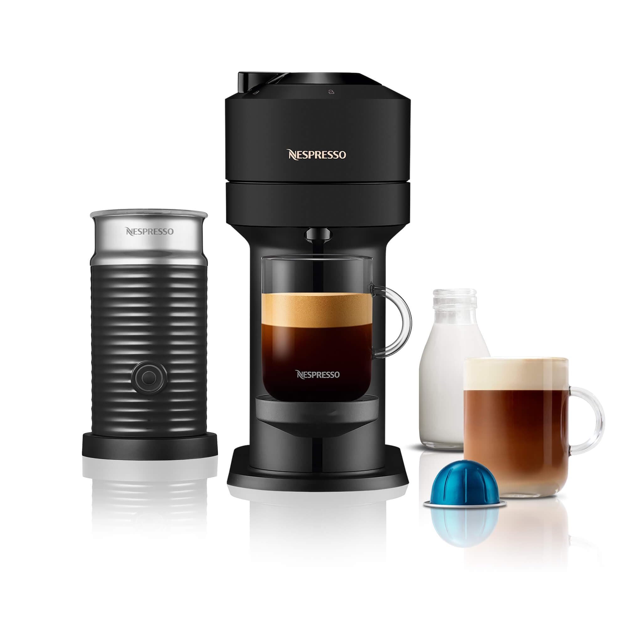 Nespresso ENV120.BMAE Vertuo Next Automatic Pod coffee machine with milk frother for Espresso, Cappuccino & Latte by Magimix in Matt Black [Amazon Exclusive]