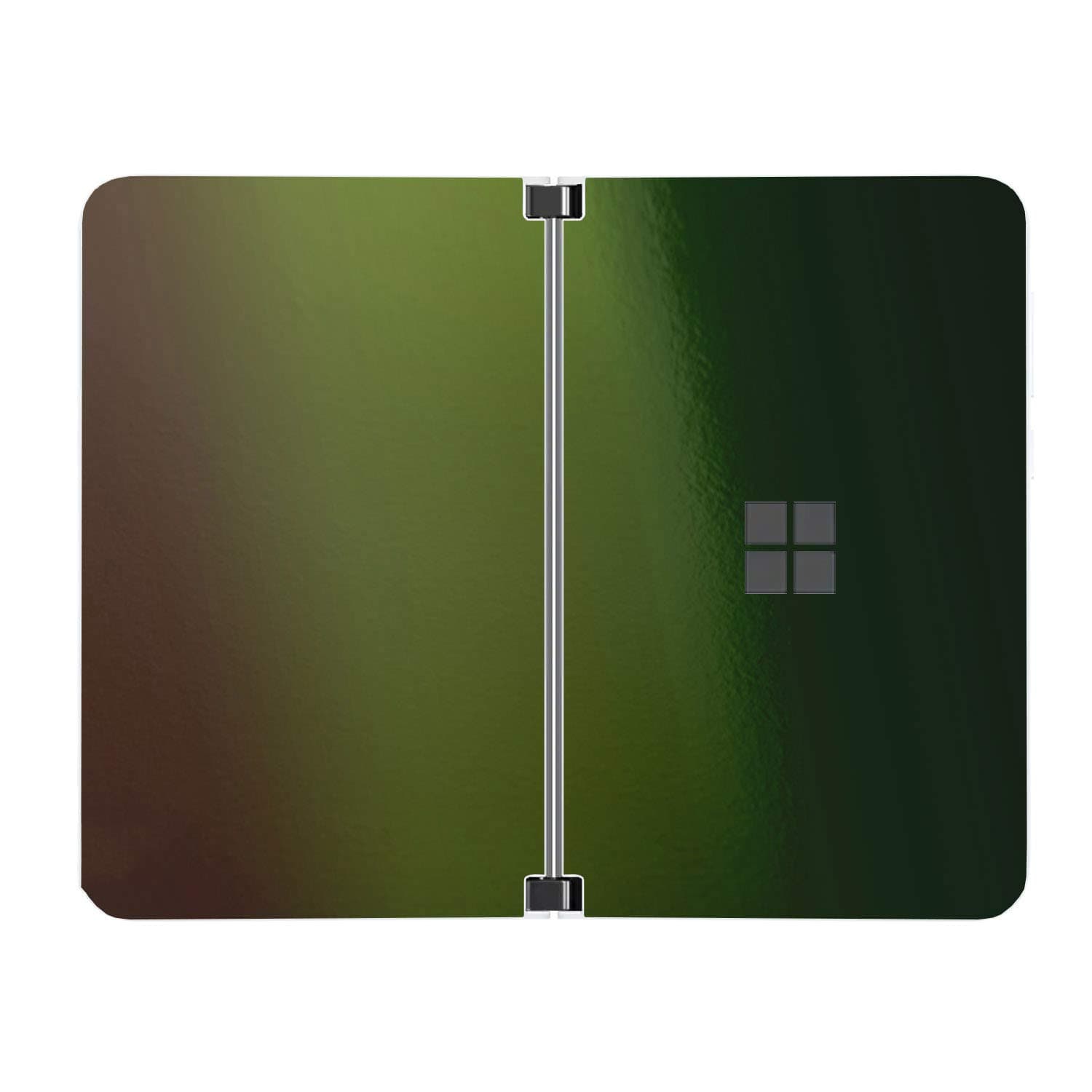 SopiGuard Sticker for Surface Duo Phone Edge-to-Edge Precision Vinyl Skin Wrap (Gloss Urban Jungle Green/Silver)