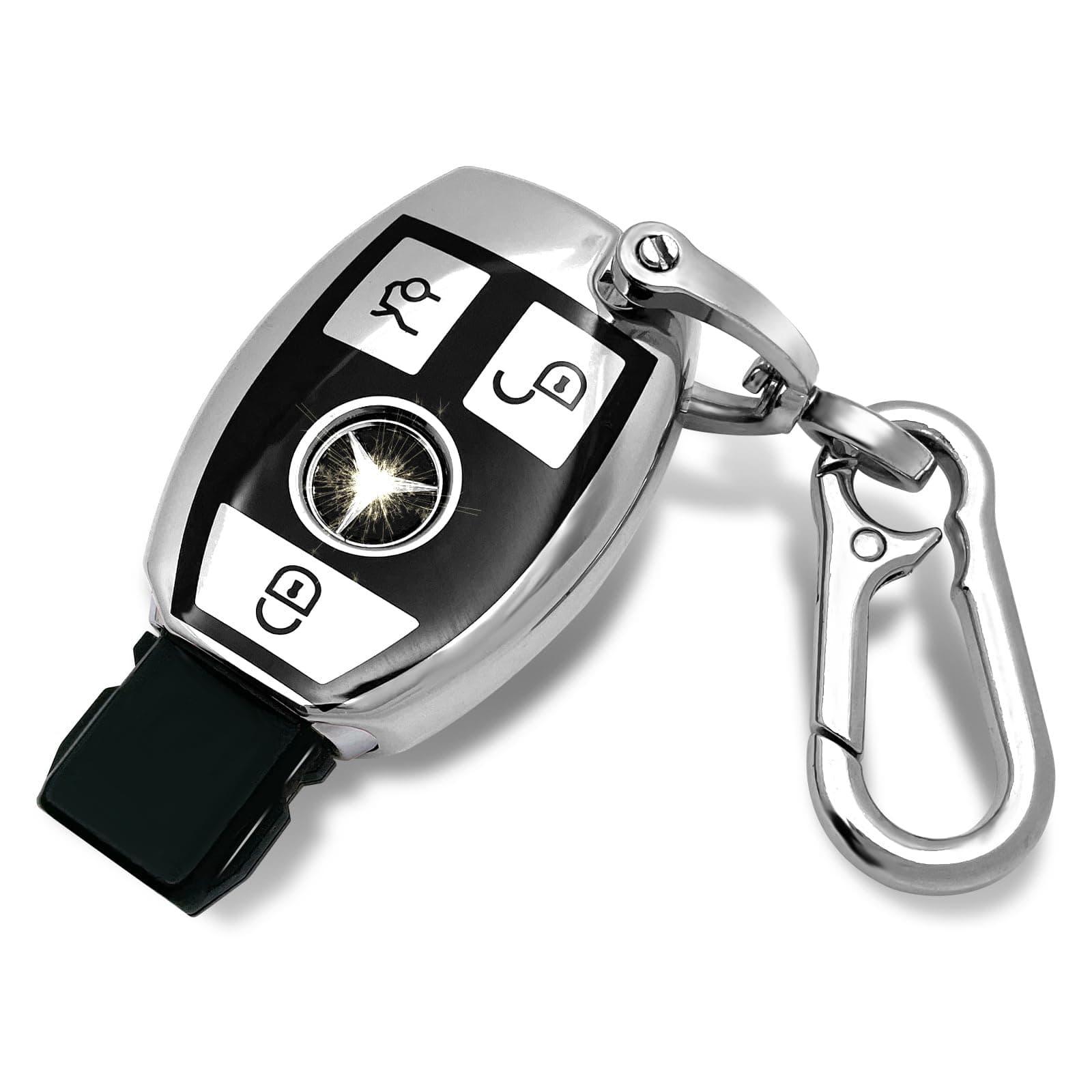 Creativity New Soft TPU Car Smart Key Case Suitable For Mercedes benz CLS CLA CLK G GL R SLK AMG A B C CL S SL M ML class Auto Cover Shell Accessories (silvery)