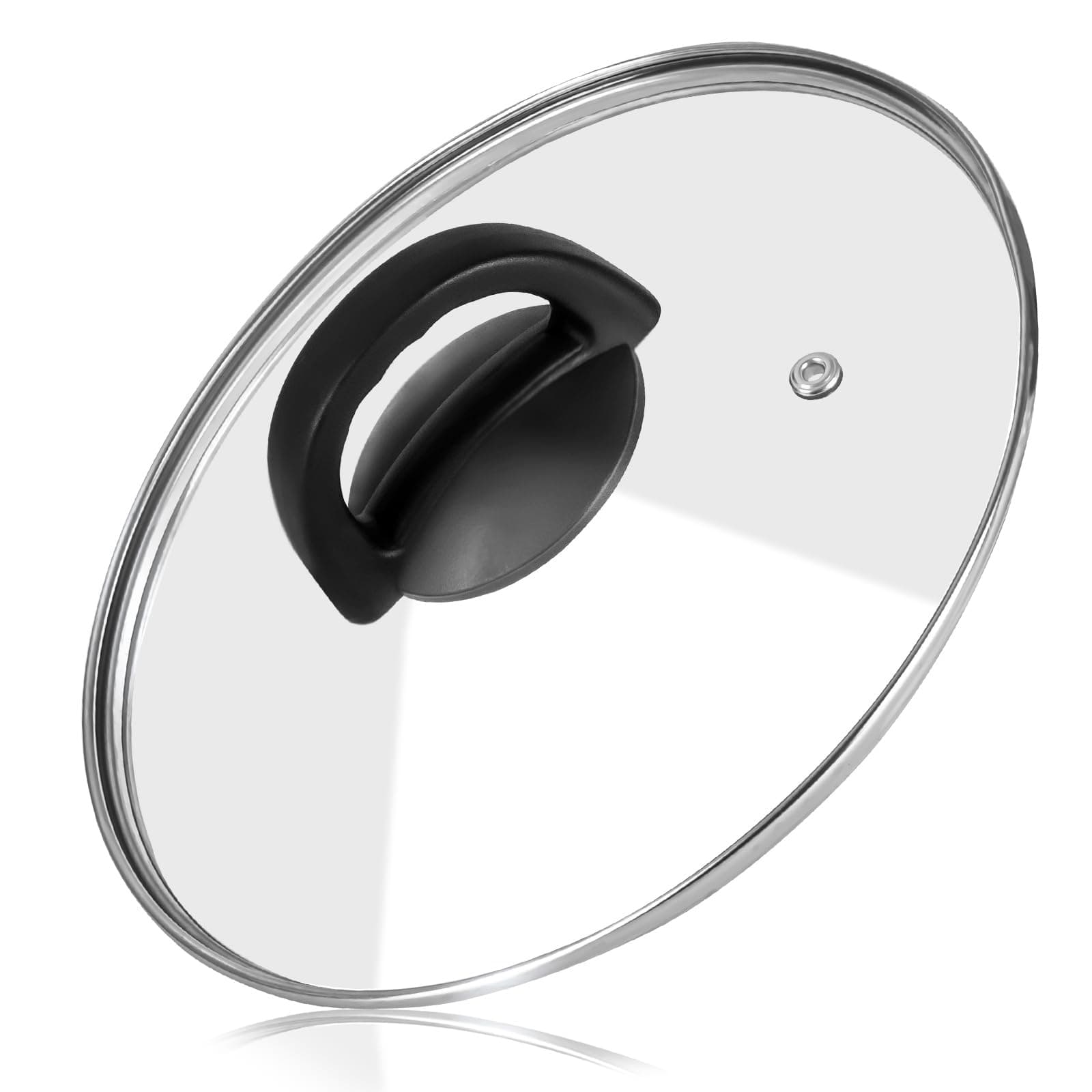 Tempered Glass Pan Lid, 8" Pot Lid with Heat Resistant Handle, Pan Cover for Frying Pan, Skillet, Cast Iron, Wok, Universal Cookware