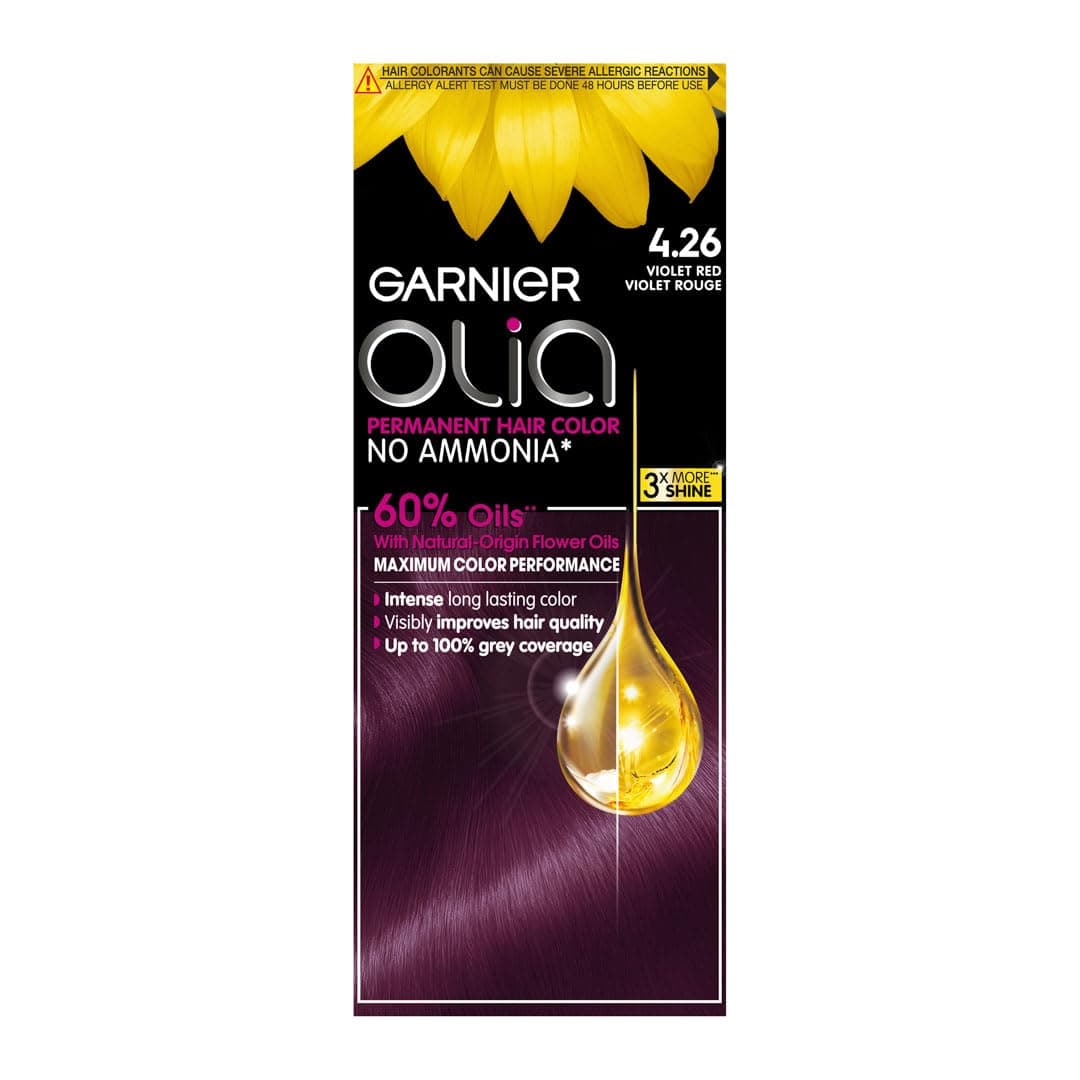 Garnier Olia, No Ammonia Permanent Hair Color With 60% Oils, 4.26 Violet Red
