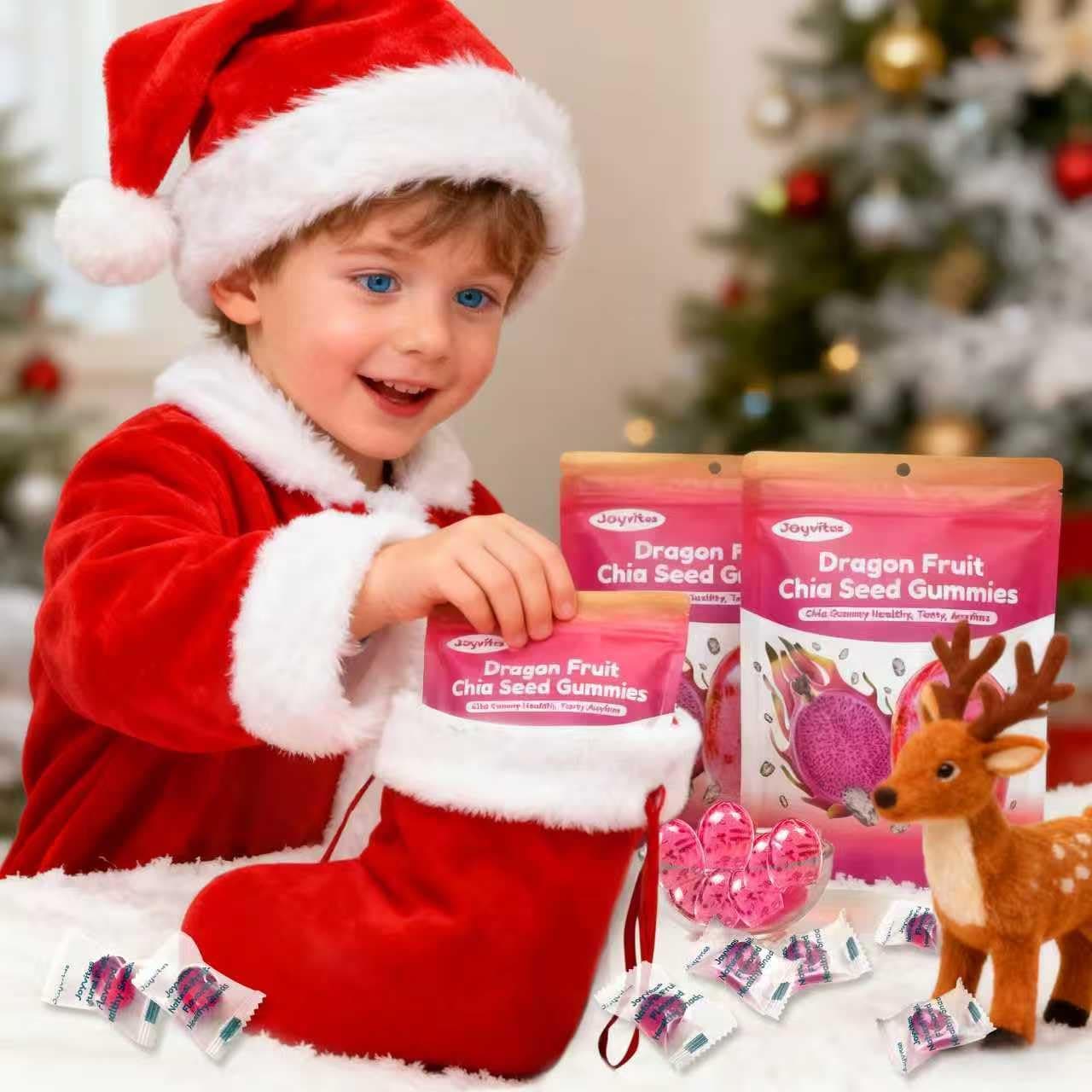 Chia Seed 4D Red Dragon Fruit Gummy Candy Variety Pack | 3-Pack (6.89oz Total) Individually Wrapped | Ideal New Year Treats & Celebration Bites