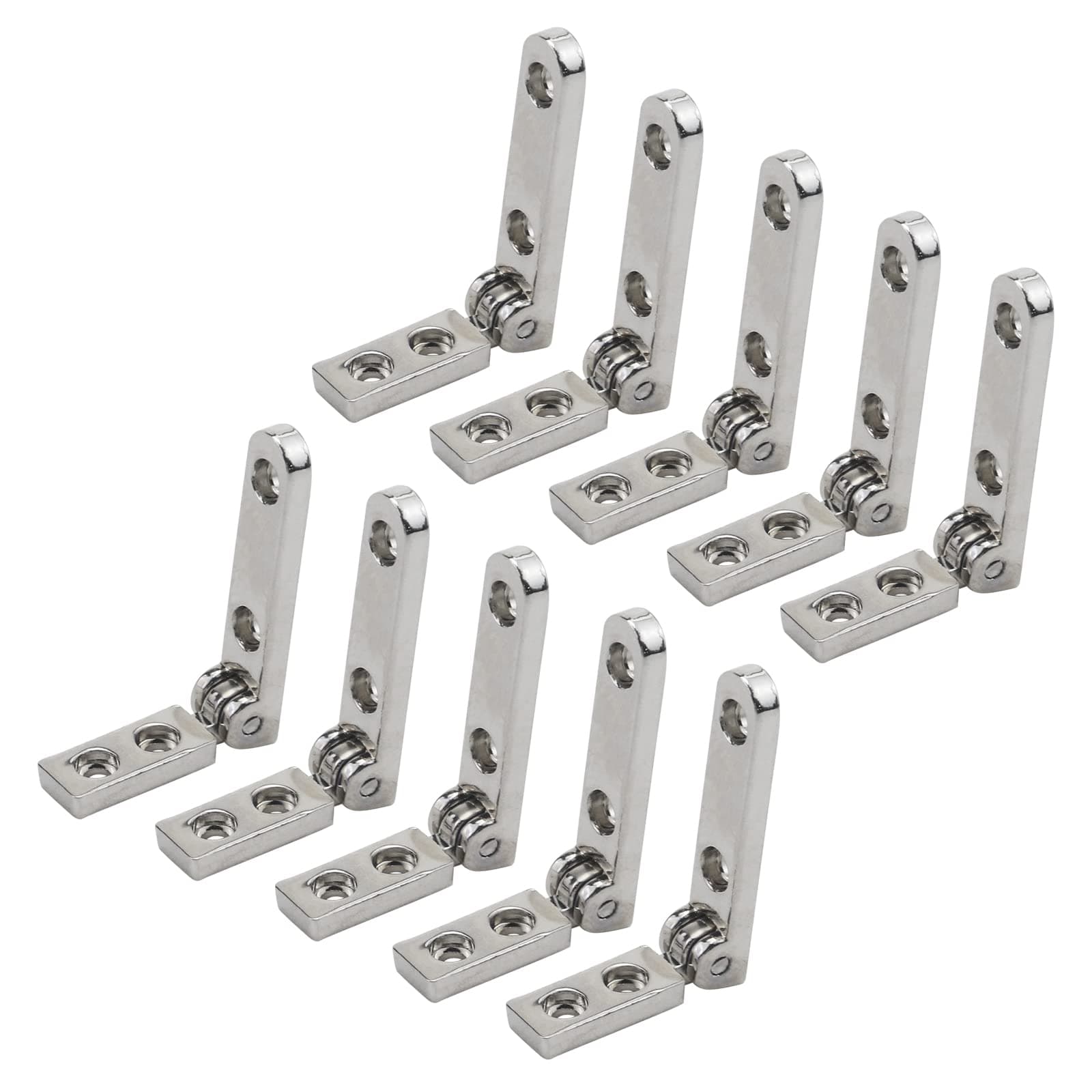 T Tulead Hinge Jewelry Small Box Hinges Hinge Rail Zinc Alloy Case Hinges for Box,Wardrobe 10PCS (Silver,1.2"x0.2"x0.8") with Screws