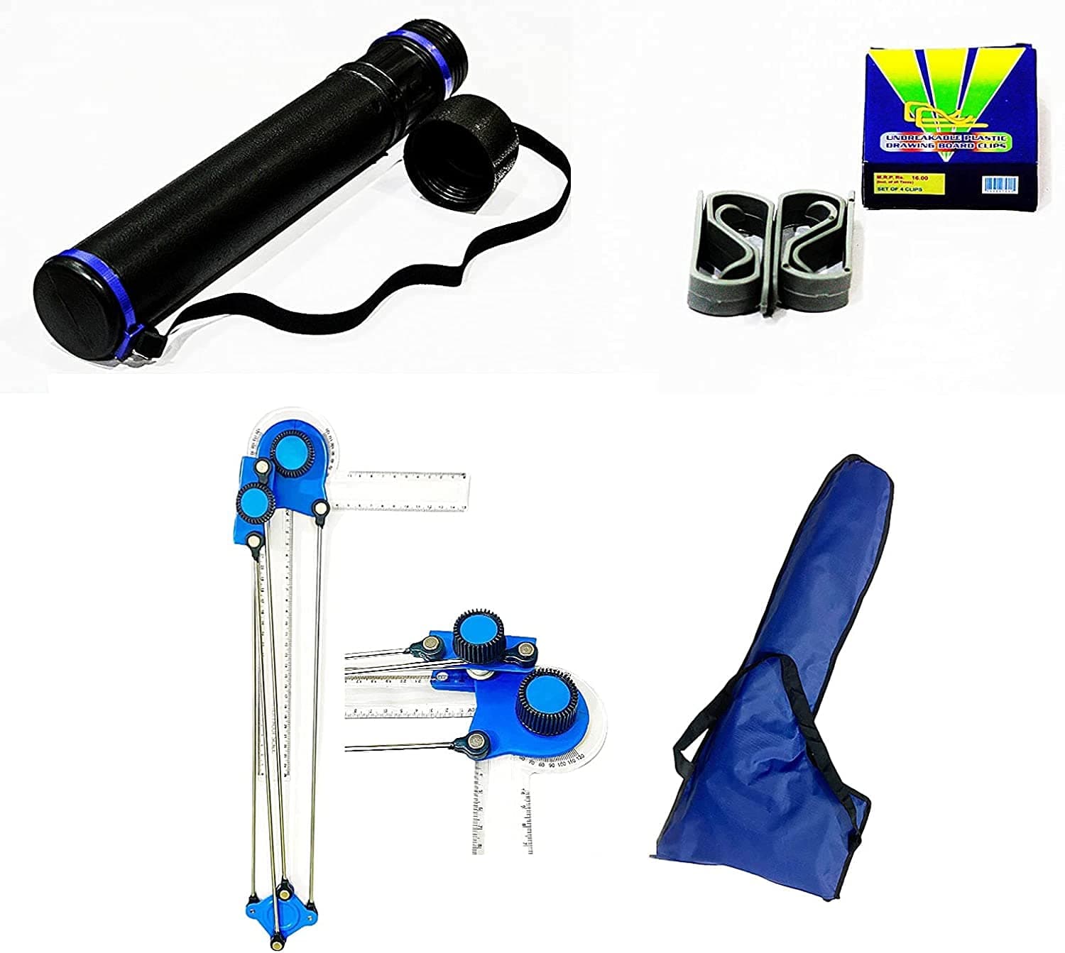 Mini Drafter Combo Pack, Sheet Container, Board Clip and Mini Drafter.
