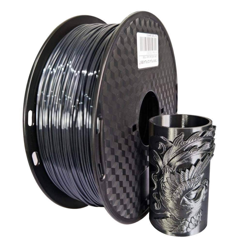 CC3D Silk Black PLA Filament 1.75mm 1KG 3D Printing Filament Silky Black Gloss Shiny Metallic PLA Black 3D Printer Material FDM 3D Printer