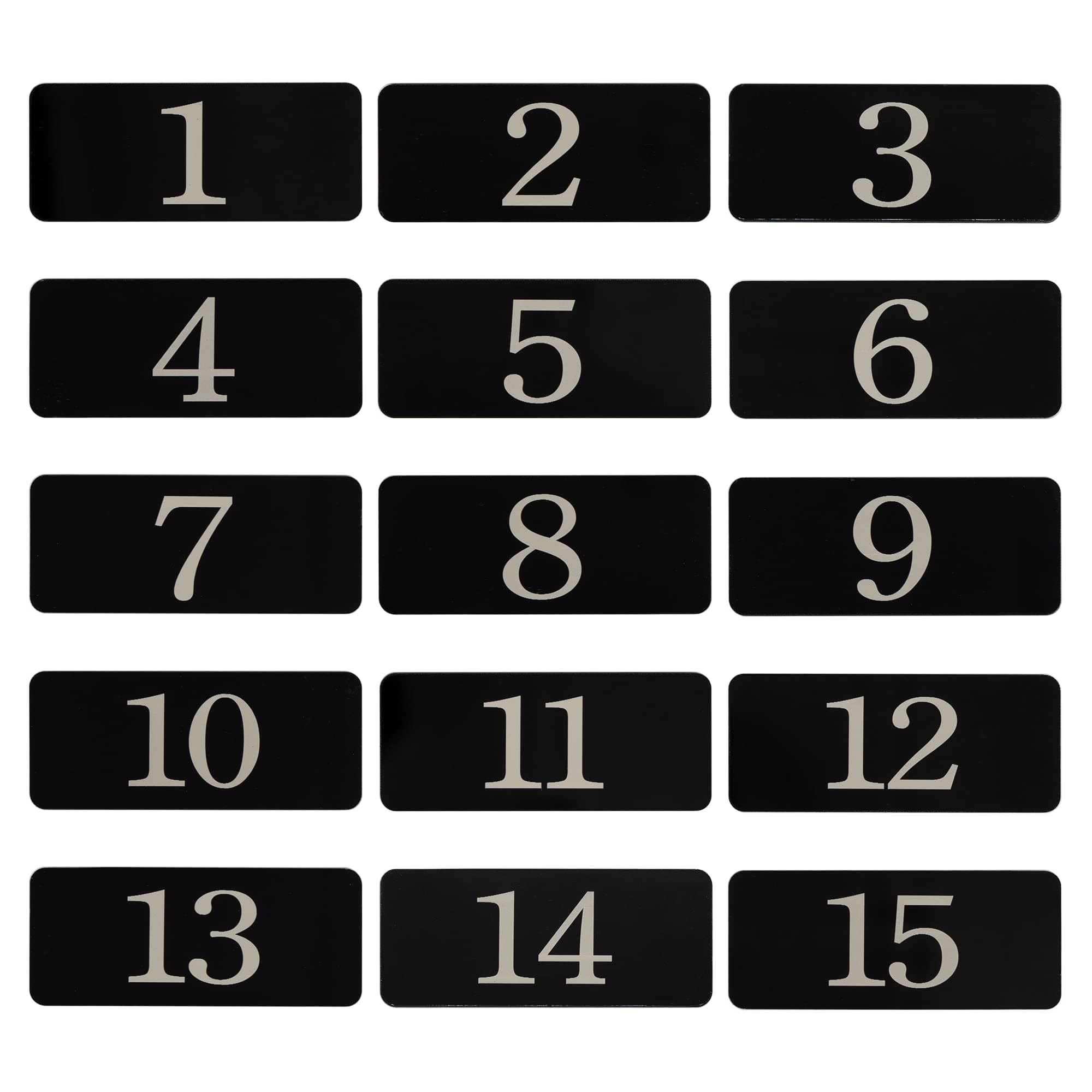 – Plastic Rectangle Locker Numbered Sticker Room Number Table Number (1-10, Black)