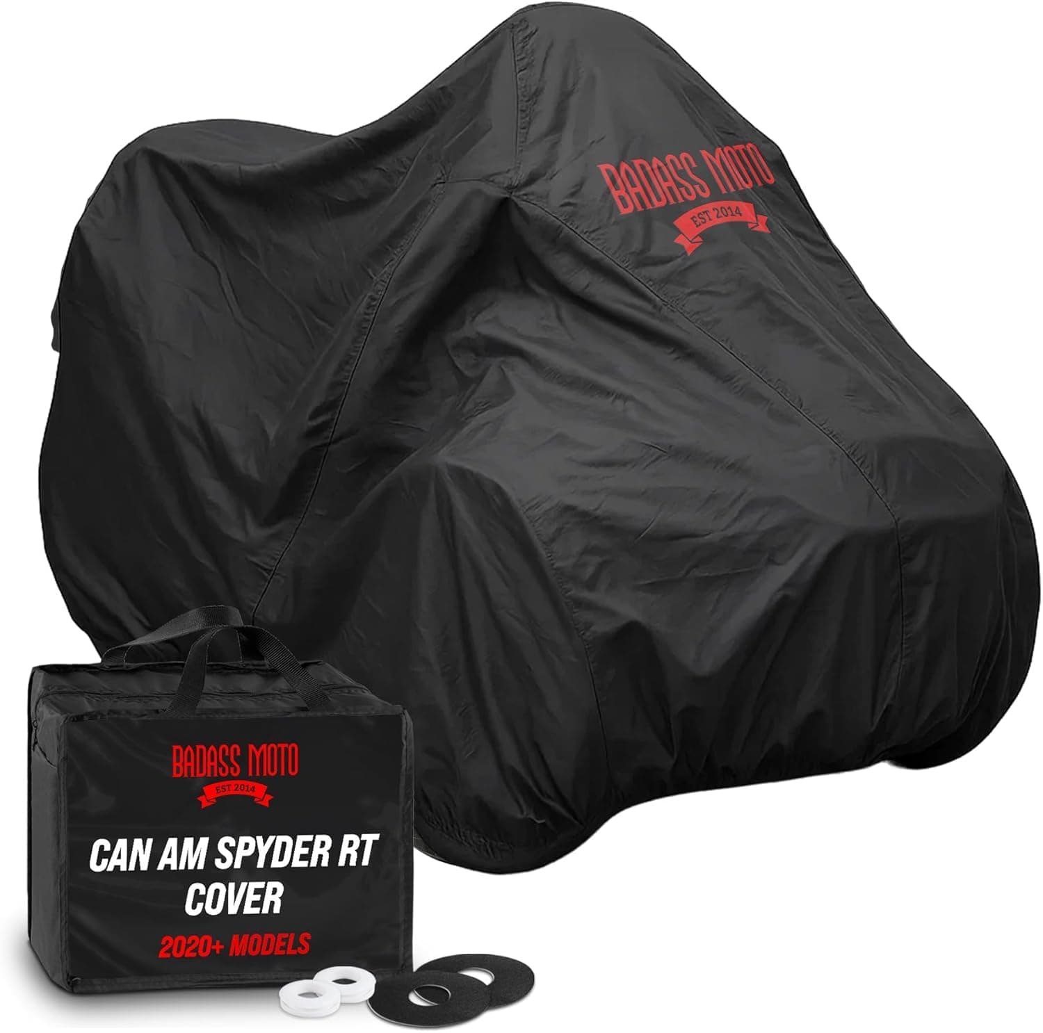 Badass Moto for Can Am Spyder Cover RT Limited. 2020-2024 Heavy Duty Cover for Waterproof Outdoor Storage Fits 2020-2024 Can Am Spyder RT Limited Accessories and Sea to Sky. Ultimate All Season Cover