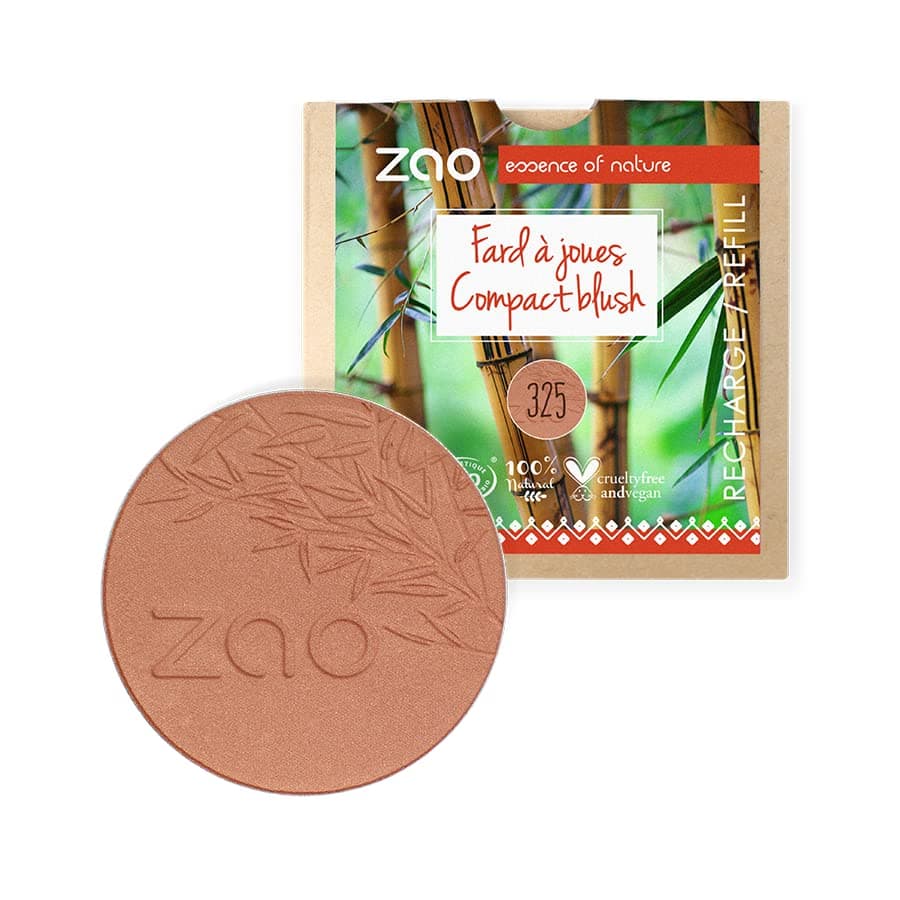 ZAO REFILL 111325 Compact Blush 325 Coral / Gold Shimmering Rouge Refill Organic Vegan Natural Cosmetics