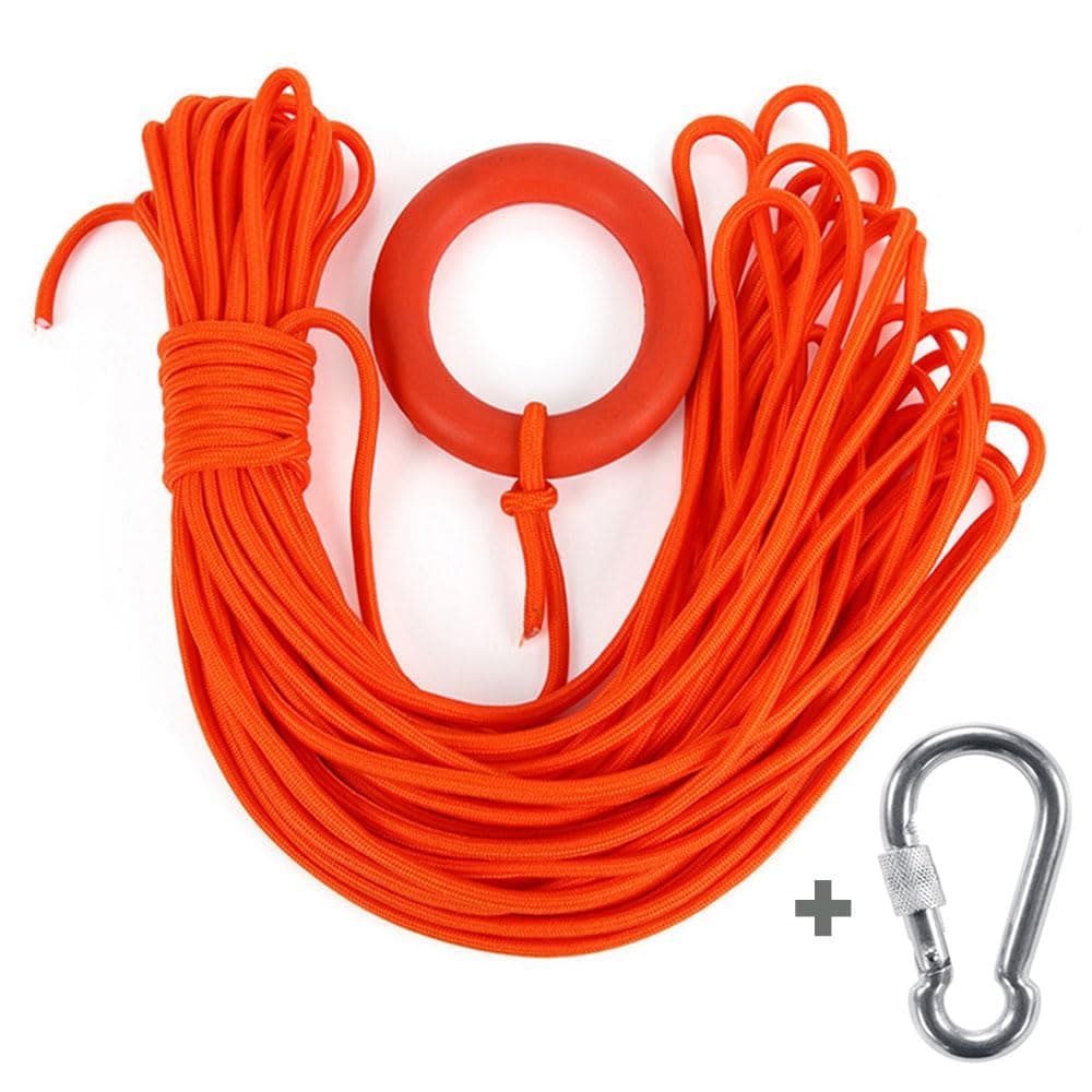 Water Floating Lifesaving Rope 98.4FT,Outdoor Professional Throwing Rope Rescue Lifeguard Rescue Lifeline with Bracelet/Hand Ring for Swimming Boating Fishing