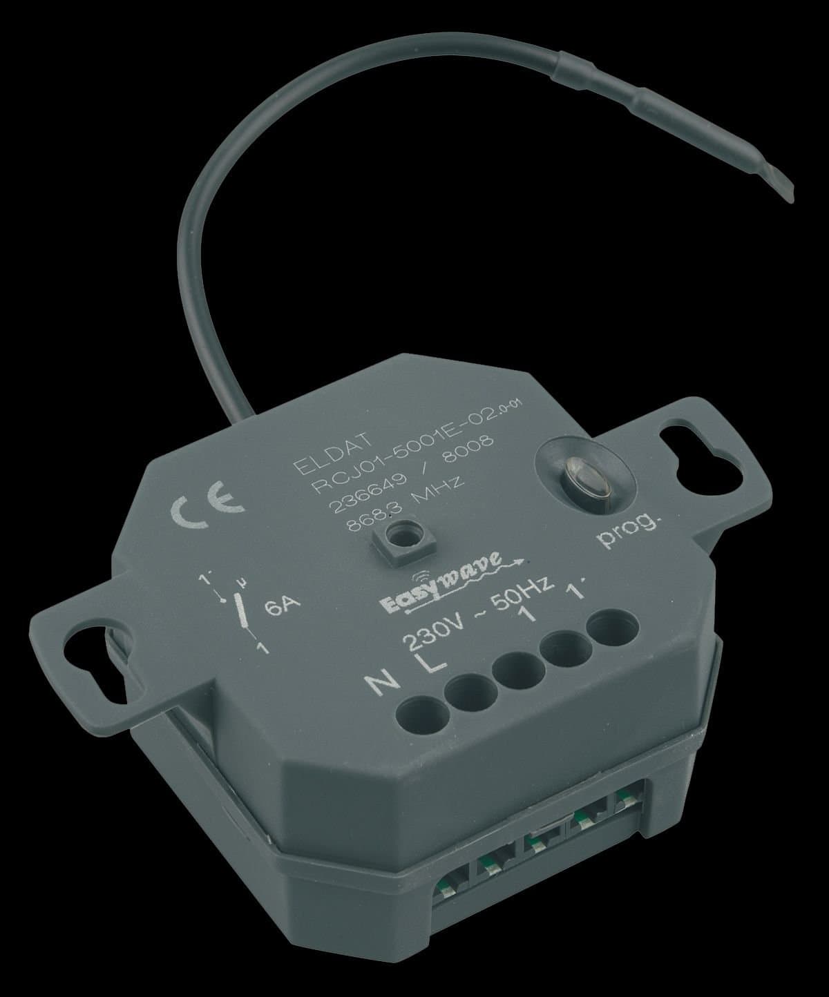 Easywave RCJ015001E02 Flush-Mounted Receiver RCJ01 Potential 230 V Black