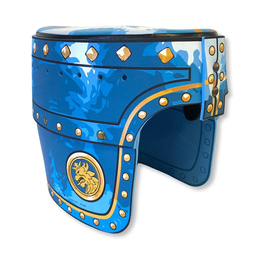 Liontouch Noble Knight Helmet, Blue | Medieval Pretend Play Toy in Foam for Children with Golden Lion Theme | Battle Armor for Dress Up & Costumes for Kids & Toddlers