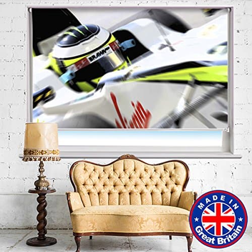 Photo Blind - Jenson Button Brawn GP F1 car Printed Picture Photo Roller Blind Blackout & Standard Fabric - Custom Made Printed Photo Blind