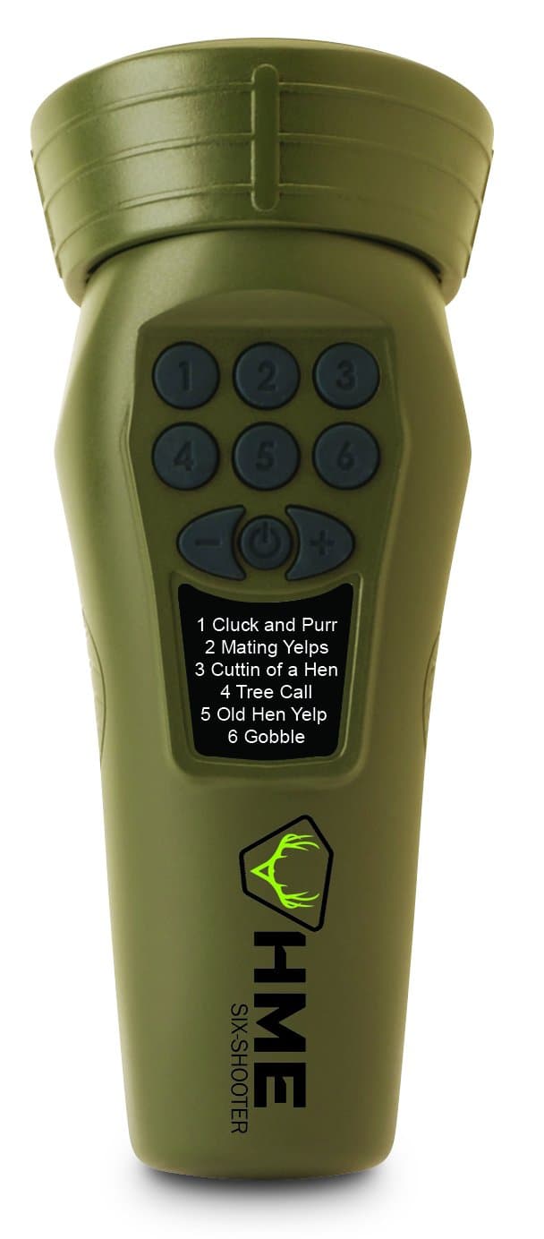HME WESTERN RIVERS Mantis Six Shooter Turkey Electronic Game Call - Compact Easy-to-Use Hunting Accessory