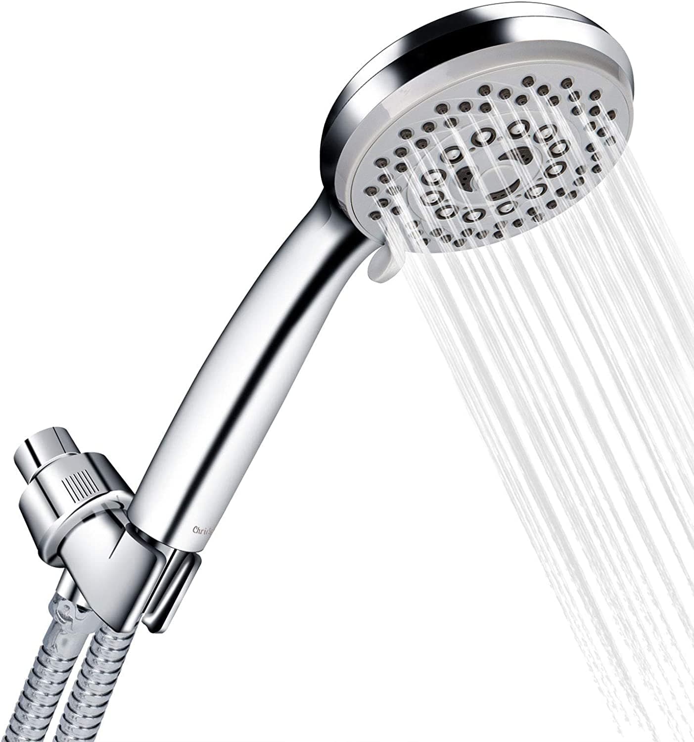 Filtered Shower Head with Handheld, Shower Heads High Pressure 5 Spray Modes, 3 Stage Hard Water Shower Filter with Stainless Steel Hose, Adjective Bracket, Water Softener Shower Head Filters