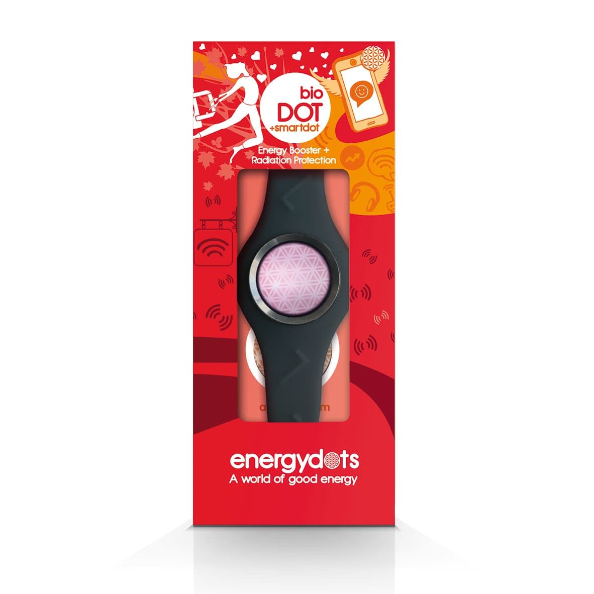 Energydots bioBAND + free smartDOT, bioBAND pack, Personal energy protection & booster. Powerful EMF protection for mobiles, wireless, PC etc. Retune energy emissions from any device. (Small-Grey)