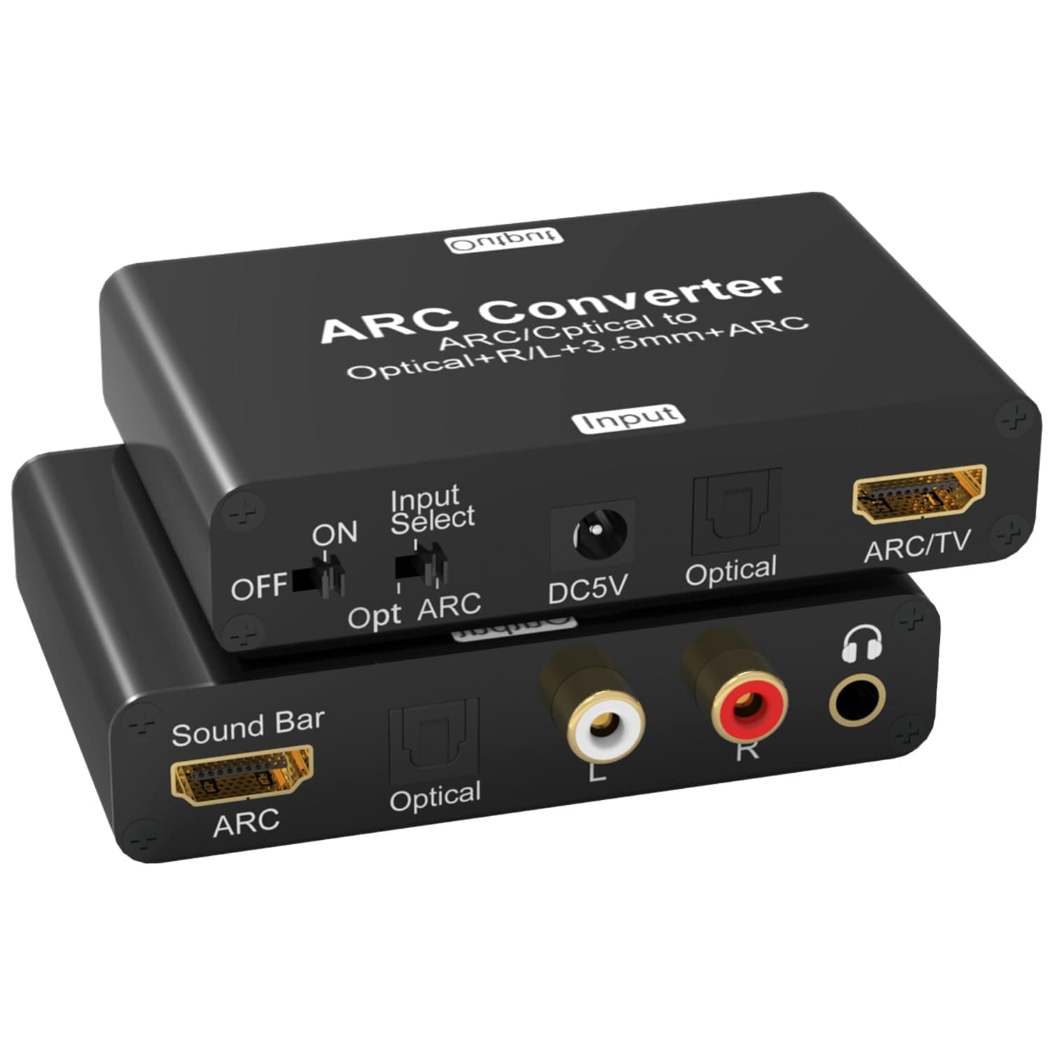 Tendak ARC Audio Extractor, 192KHz Digital to Analog Audio Converter DAC Converter, HDMI ARC or SPDIF/Optical to HDMI, SPDIF/Optical, 3.5mm Jack & Stereo L/R Outputs for TV, DVD and Game Consoles