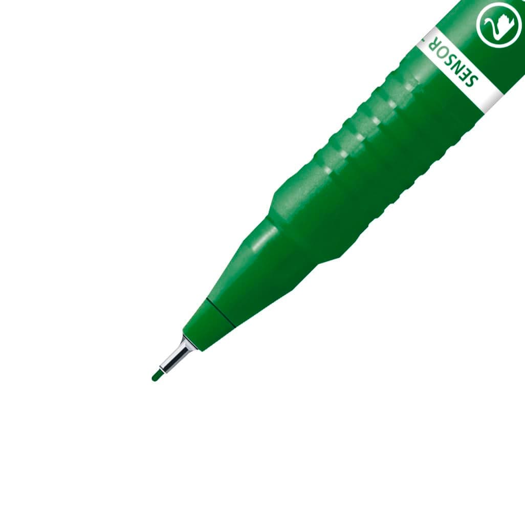 Fineliner with Cushioned F-Tip - STABILO Sensor fine - Pack of 10 - Green