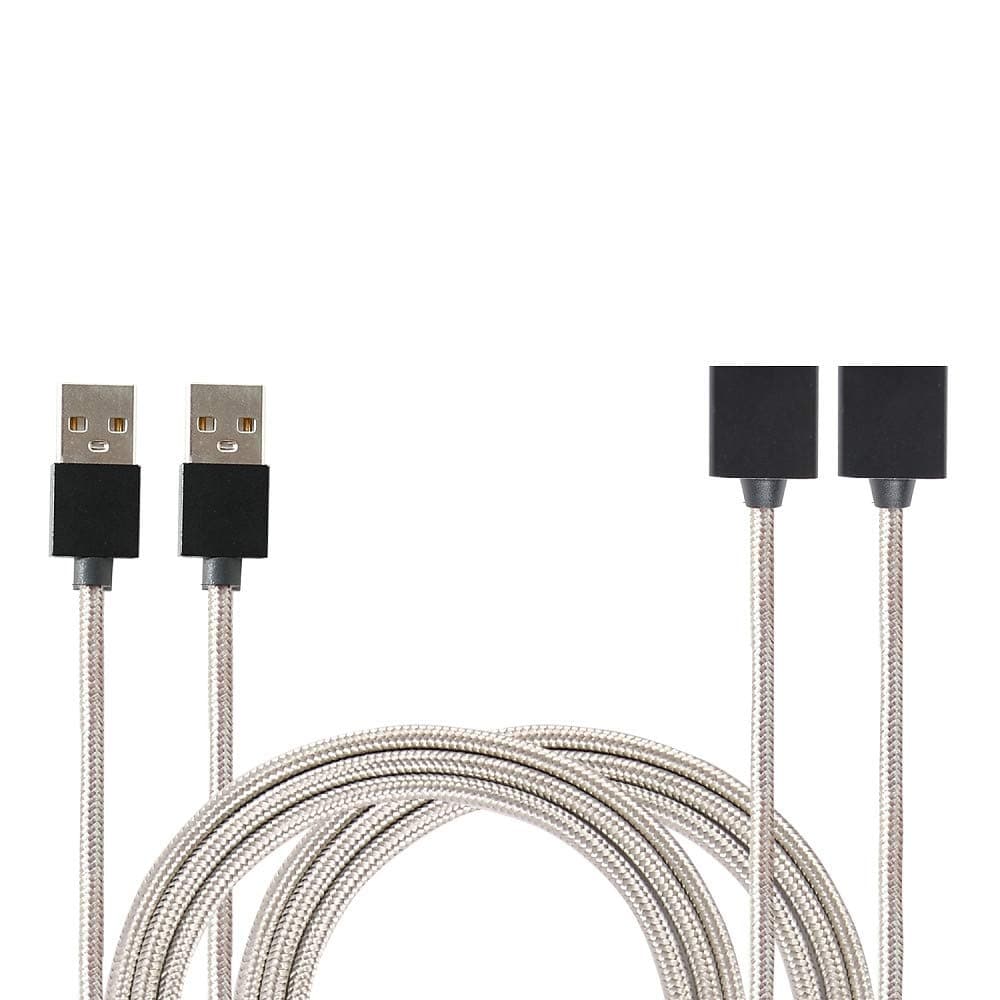 [2-Pack 2.6ft] DR Magnetic USB Charger Cable, Double-Braided Nylon Fast Charging Cable. (Grey)
