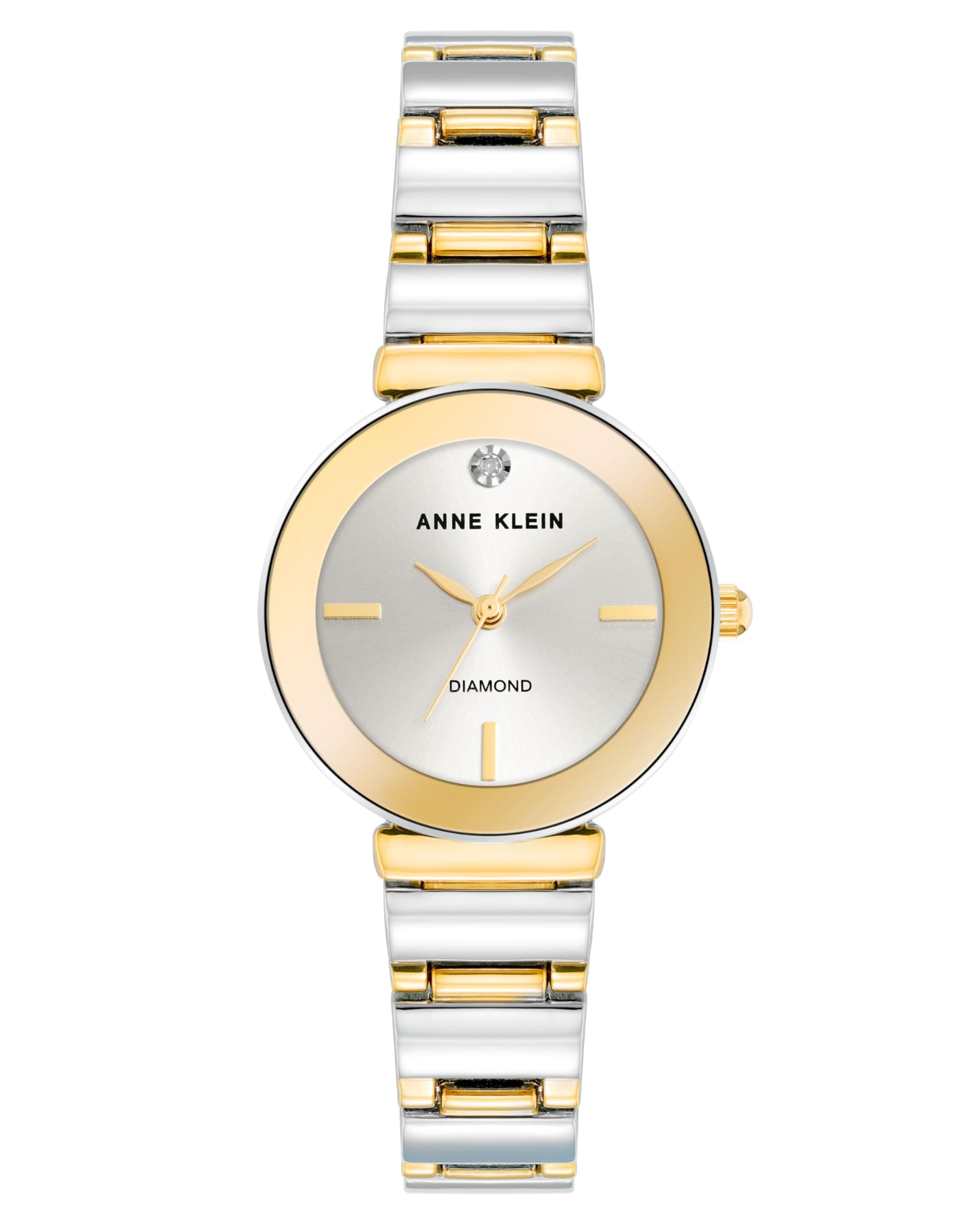 Anne Klein Women's AK/2435SVTT Diamond-Accented Bracelet Watch