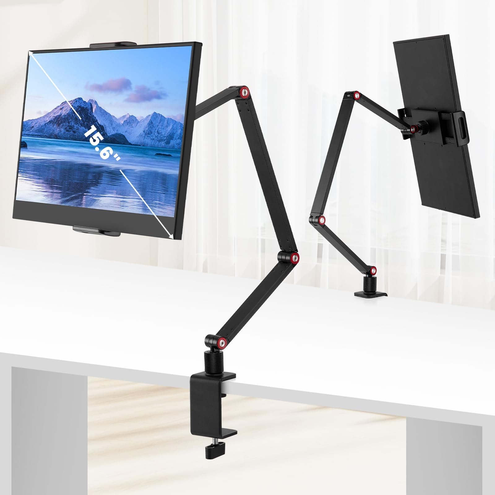 Tablet Stand Holder for ipad,Portable Monitor Stand Holder 15.6''Max,Desk Mount with 360°Rotate Base,Fits for 4.7-12.9" Max Phone,Kindle,Fire HD,Nintendo Switch