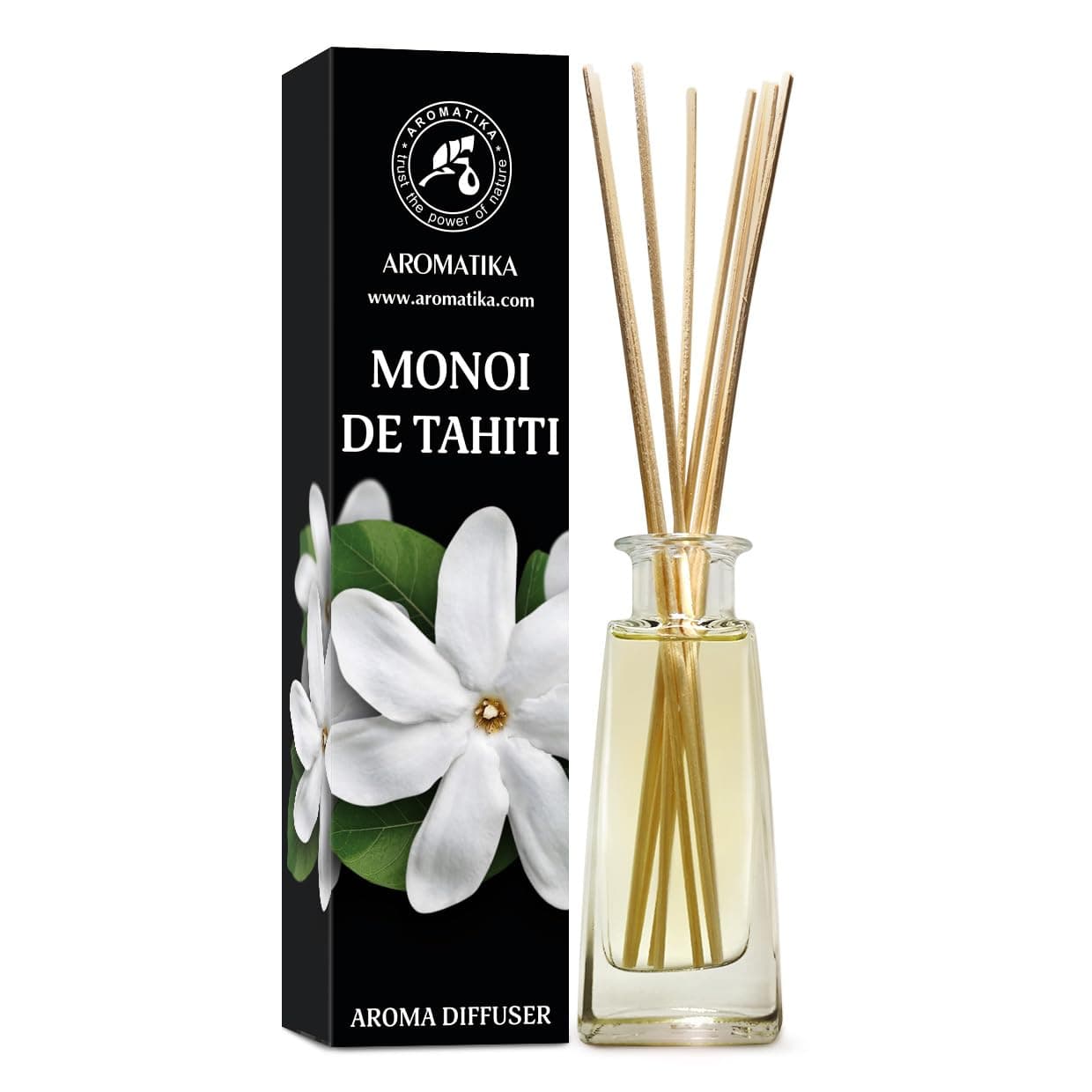 Monoi de Tahiti Aroma Diffuser 3.4 Fl Oz (100ml) - Reed Diffuser - Room Fragrance - Home Fragrance - Air Freshener - Monoi de Tahiti Scented Diffuser - Gift Idea - Tiare Odor