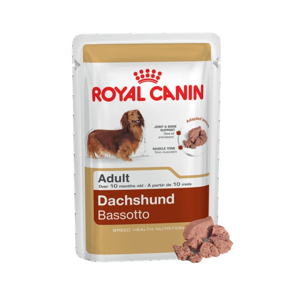 BabbleCom 48 X ROYAL CANIN DACHSHUND WET POUCH DOG FOOD SUPPLIED BY MALTBY'S STORES POUCHES