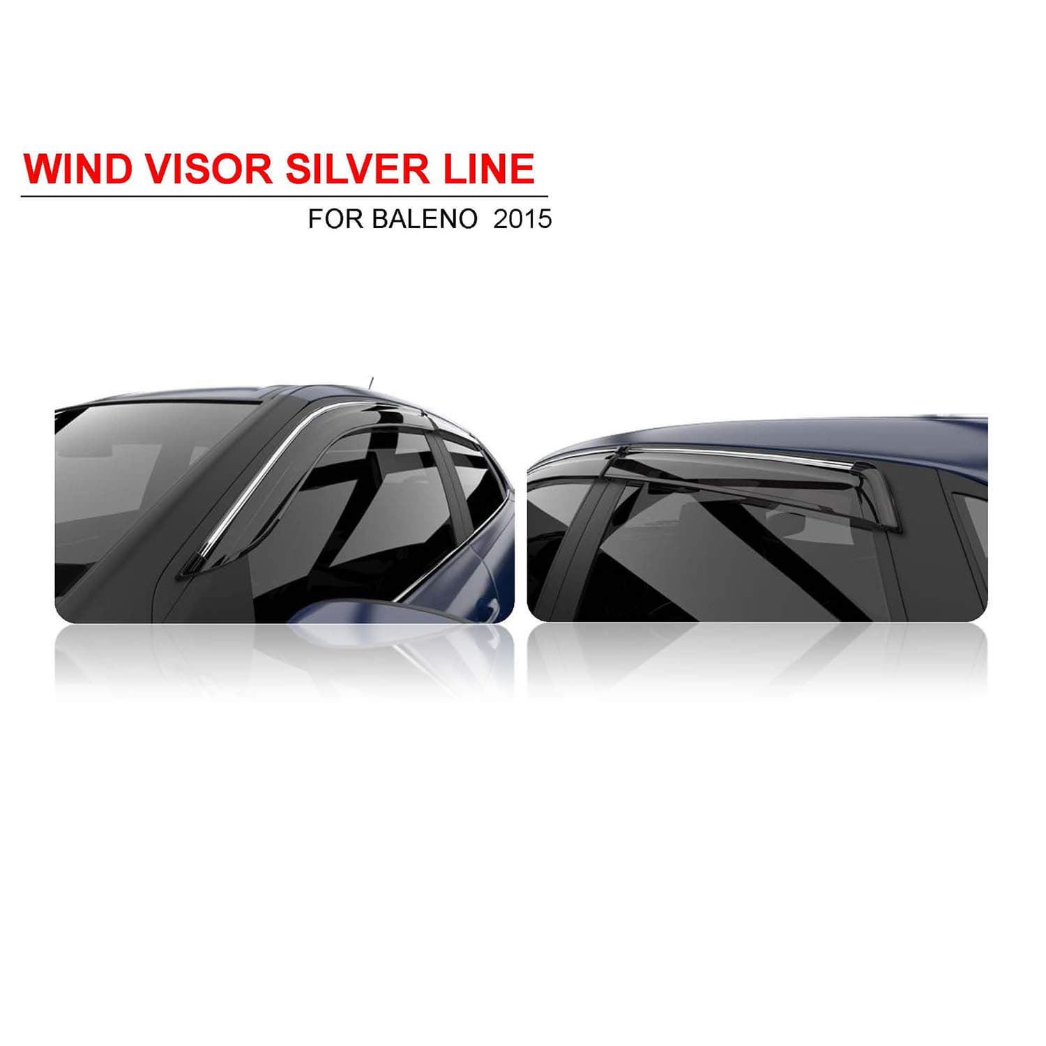 Sepia Silver Line Door Visor for Baleno (Set of 4)