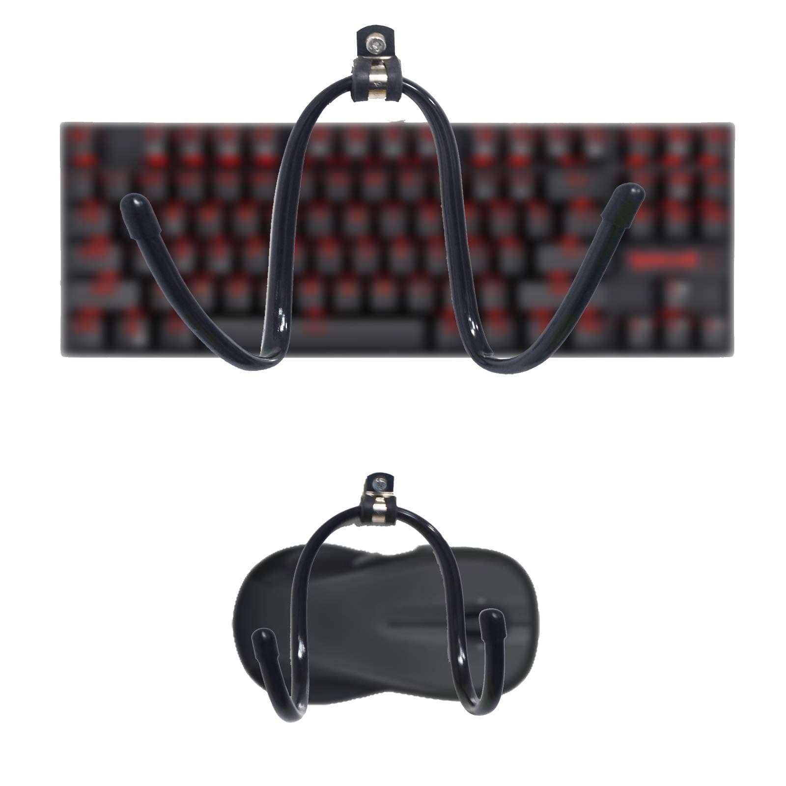 Pmsanzay Pack of 2, Universal Keyboard and Mouse Organizer Wall Rack Wall Mount Wall Clip Wall Hanger Wall Display Storage Holder - No Keyboard No Mouse - No Falling