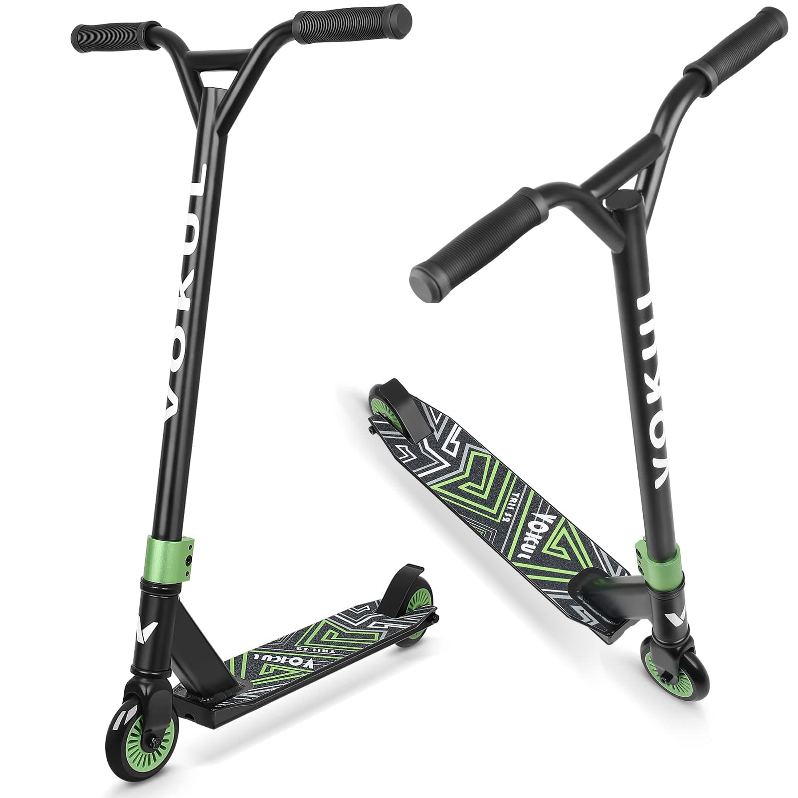 VOKUL S2 Pro Scooters for Kids Age 6-12 | Colorful Stunt Scooter for Beginners Teens | Trick Scooter for BMX Freestyle Tricks (Green)
